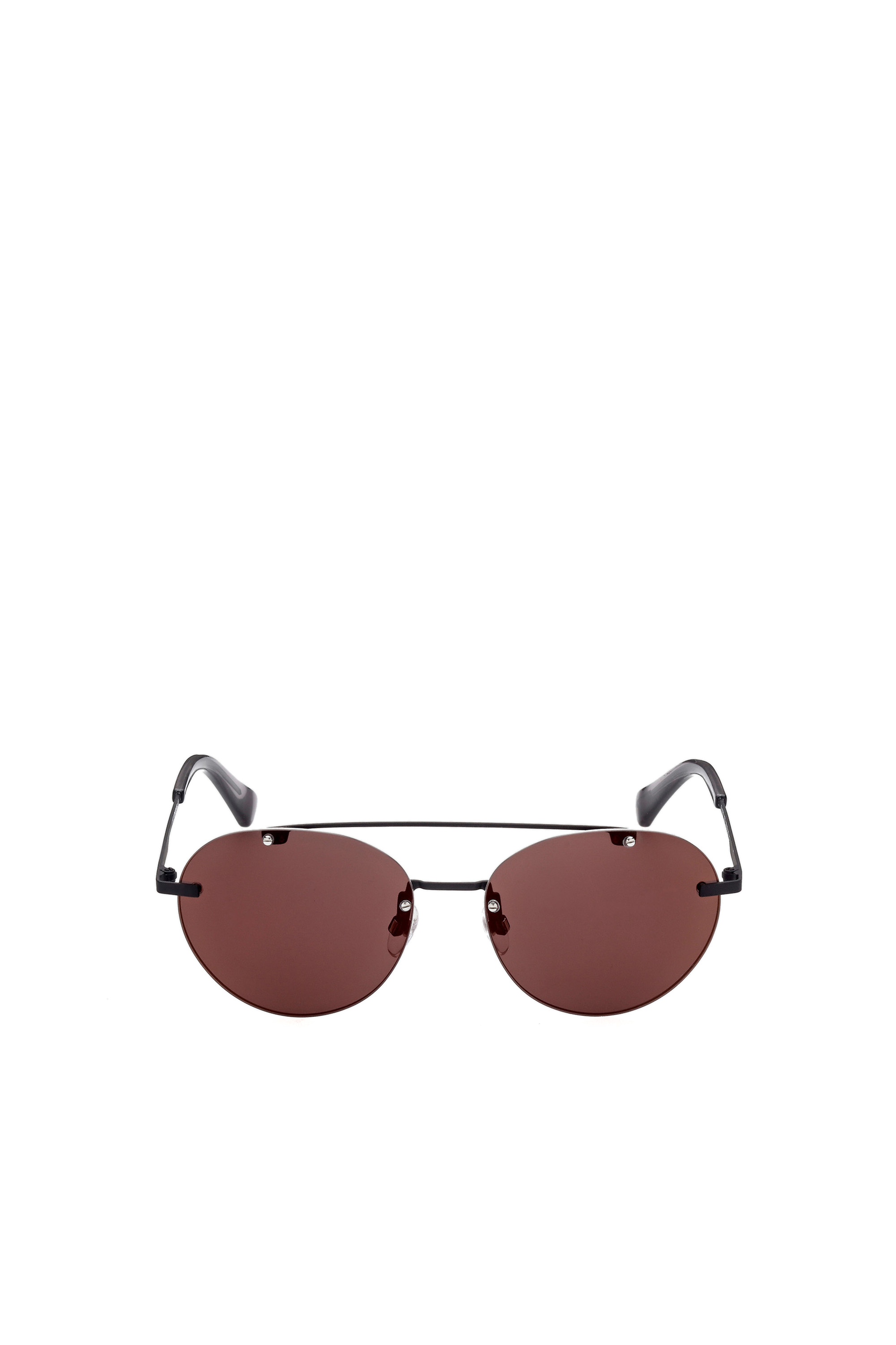 Diesel - DL0351, Unisex's Round sunglasses with lightweight metal construction in Black/Red - 2