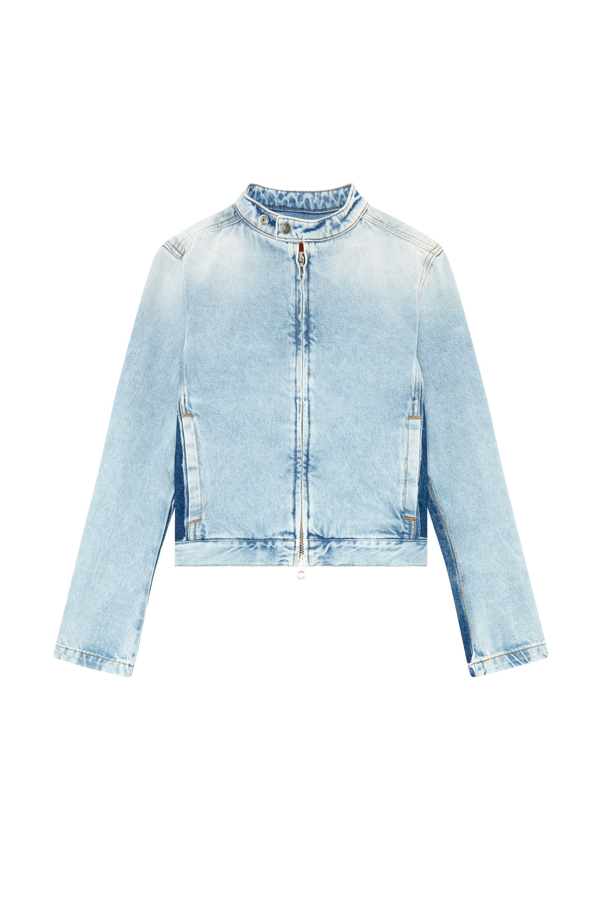 Diesel - DE-GLORY-S, Woman's Slim jacket in two-tone denim in Light Blue - 3