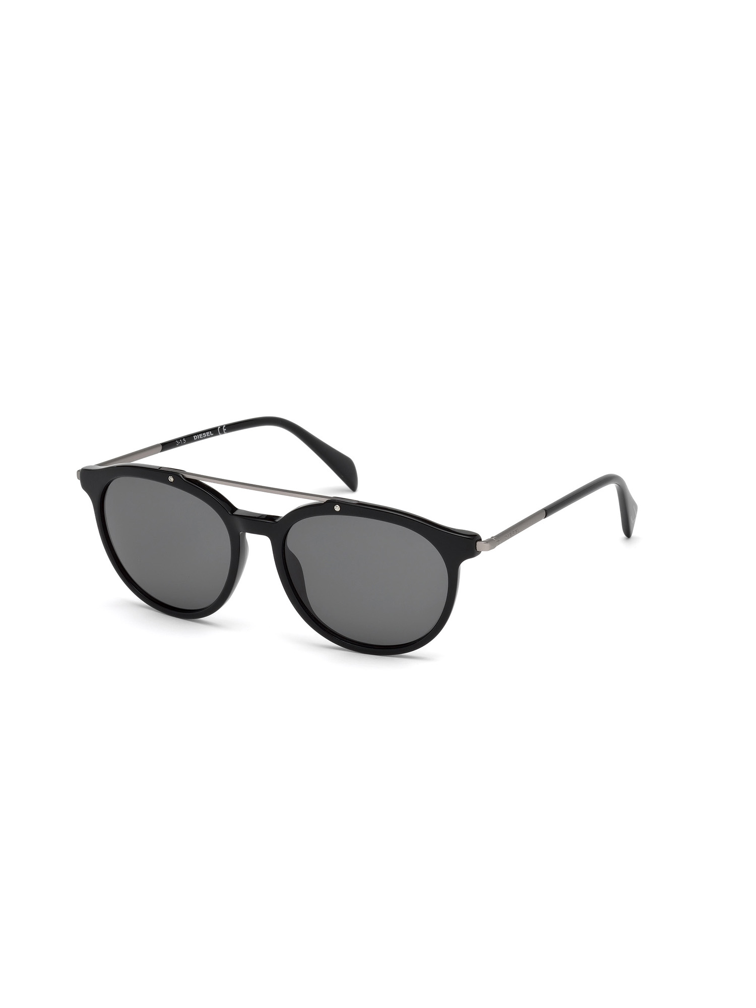 Diesel - DM0188, Unisex's Vintage look eyewear with metal details in Black - 4
