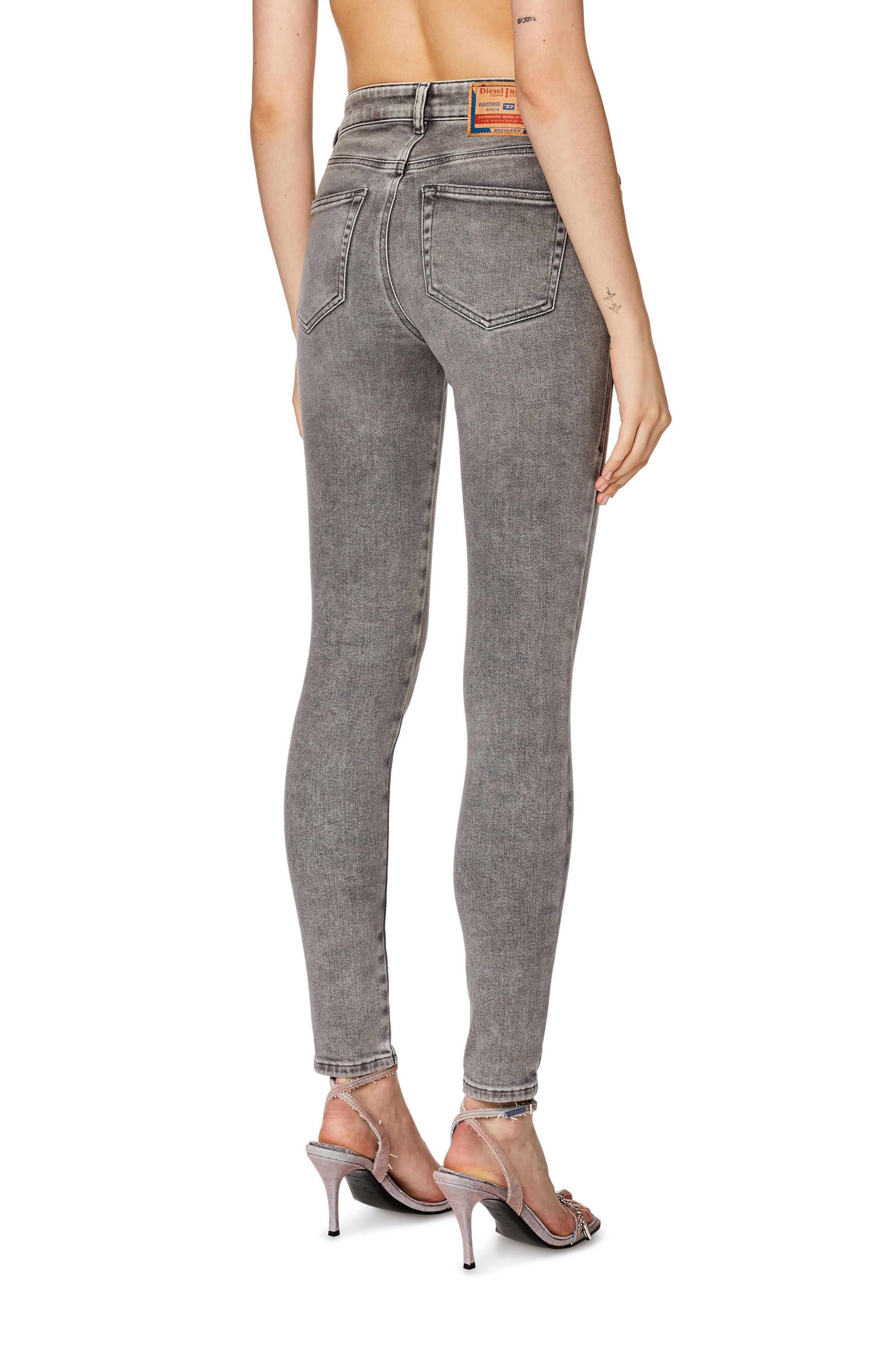 Diesel - Super skinny Jeans 2017 Slandy 068GL, Woman's Super skinny Jeans - 2017 Slandy in Grey - 4