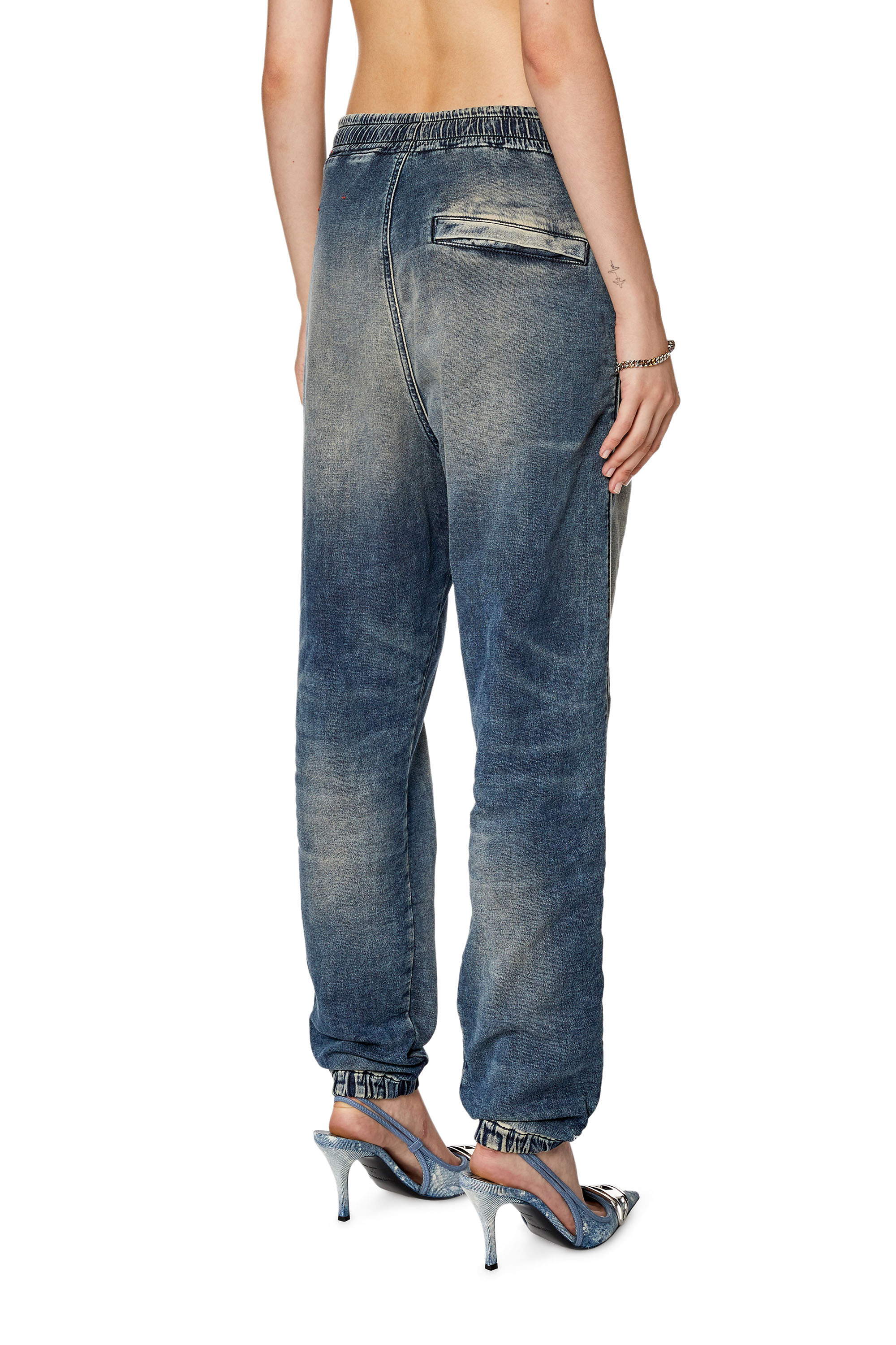 Diesel - Tapered D-Lab Track Denim 068FN, Woman's Tapered D-Lab Track Denim in Dark Blue - 4