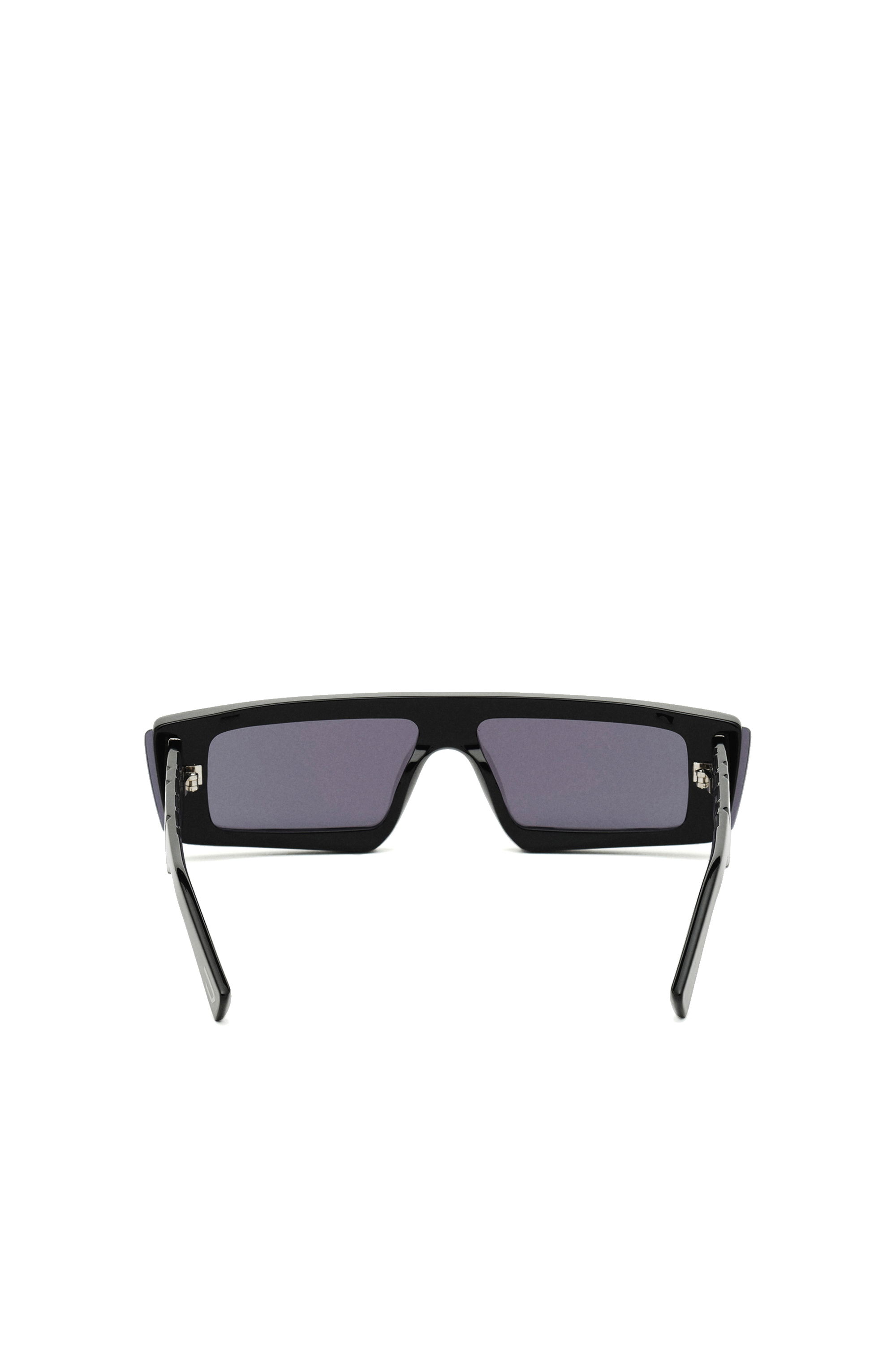 Diesel - DL0318, Man's Acetate wraparound frame with mirror lenses in Black/Blue - 4