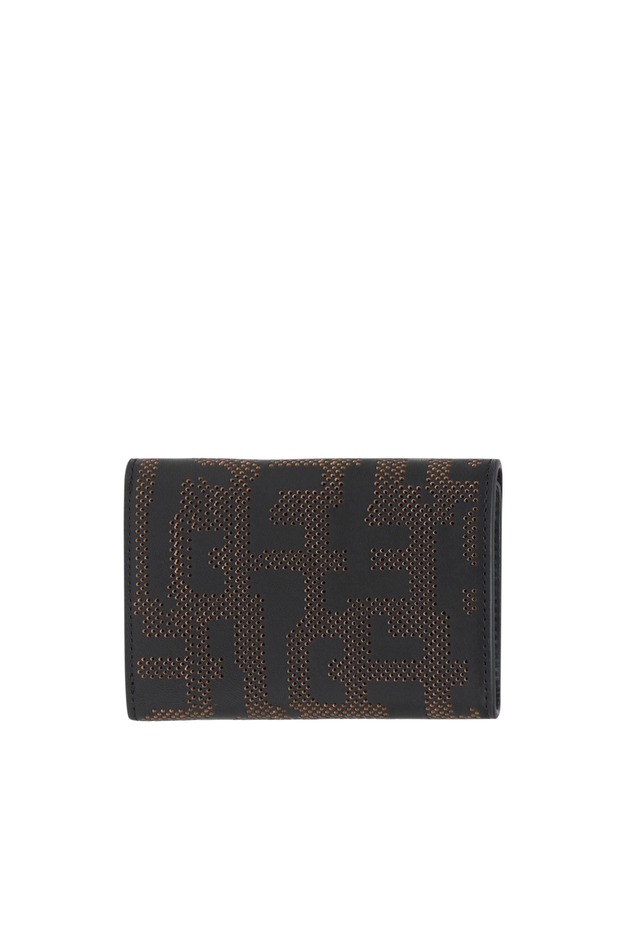 Diesel - TRI-FOLD COIN S, Unisex's Tri-fold wallet in perforated leather in Black - 2