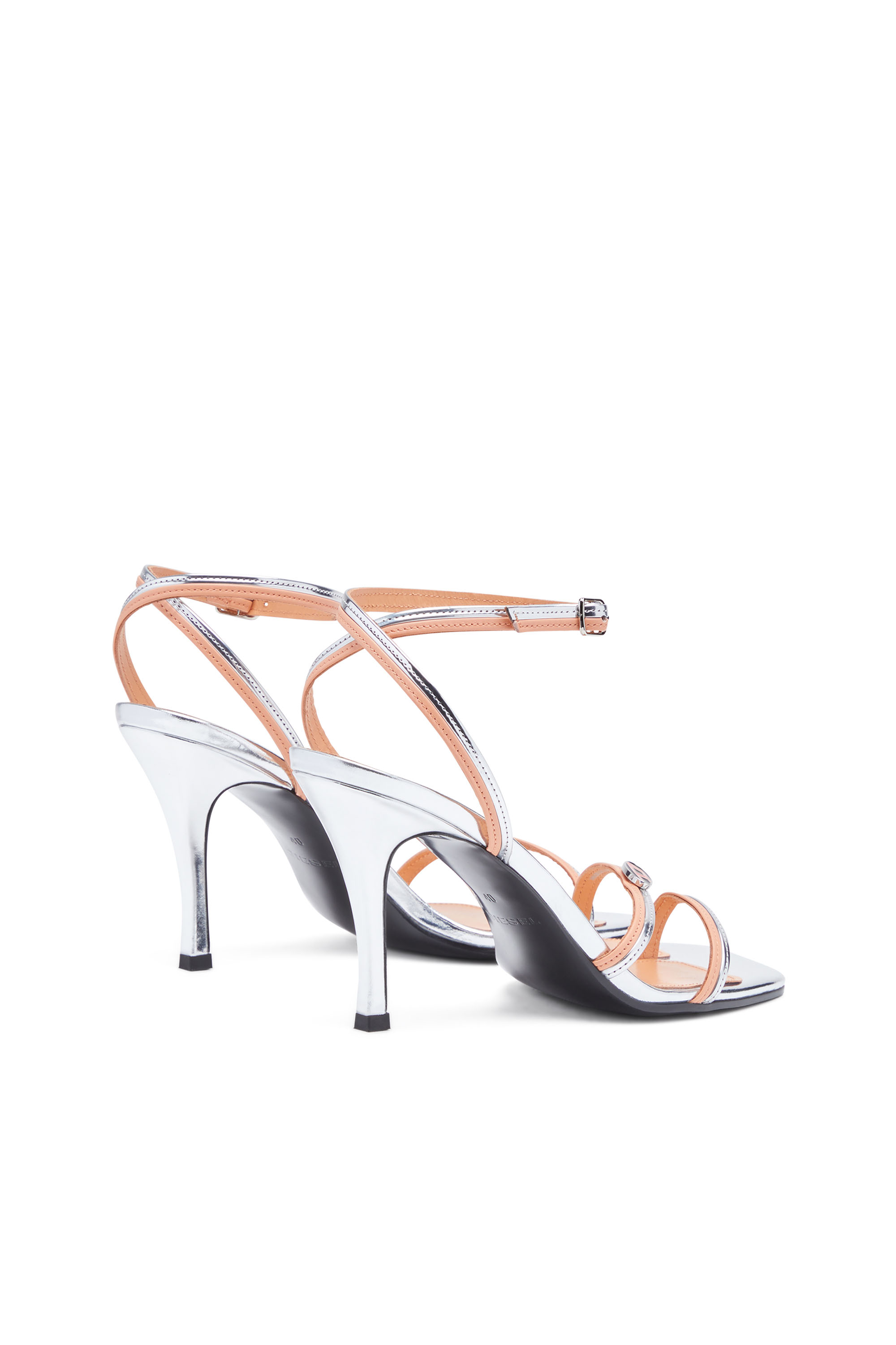 Diesel - D-VENUS SA, Woman's D-Venus SA - Strappy sandals in two-tone leather in Silver - 3