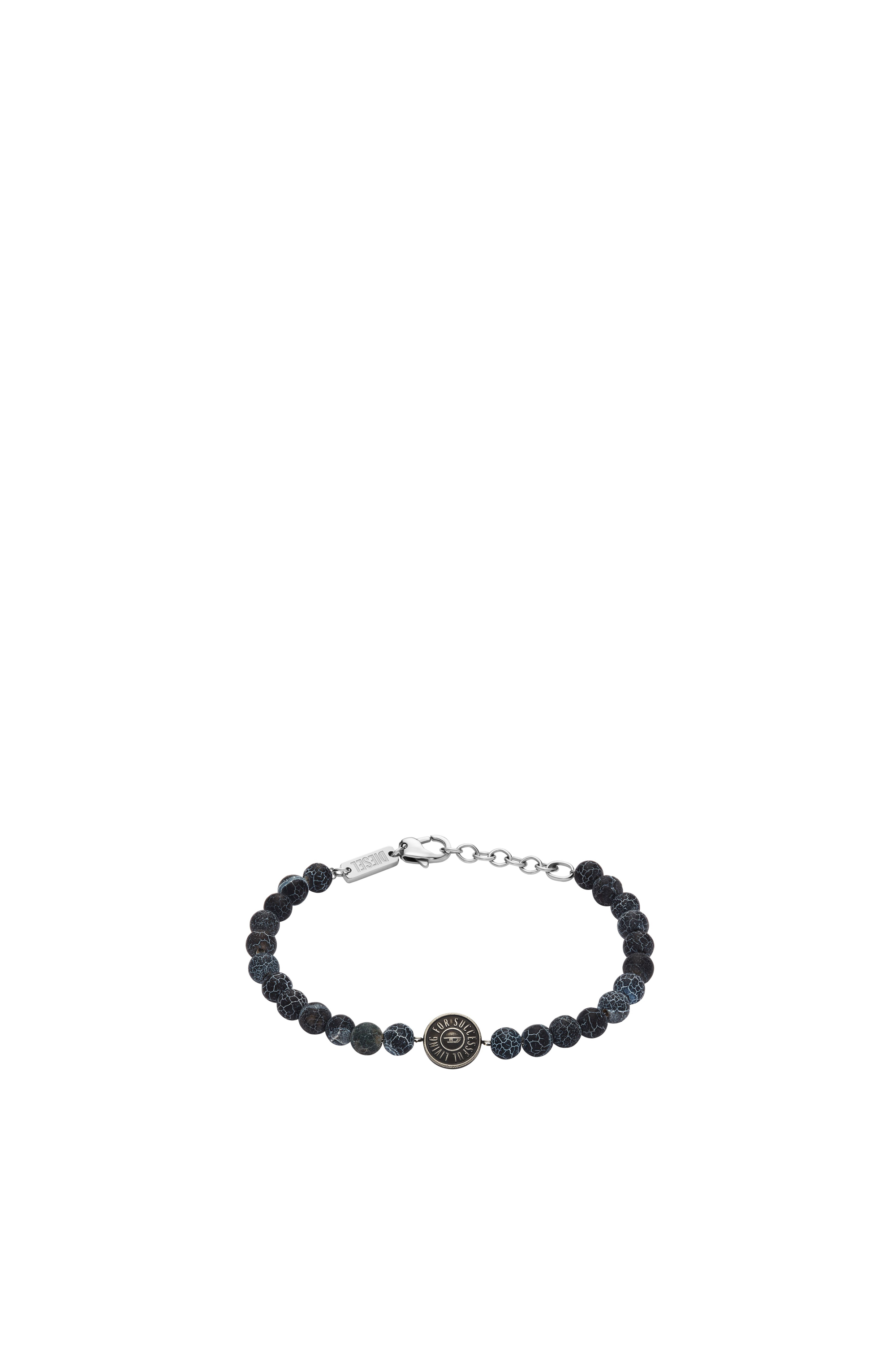 Diesel - DX1464, Unisex's Stainless steel beaded bracelet in Silver/Black - 1