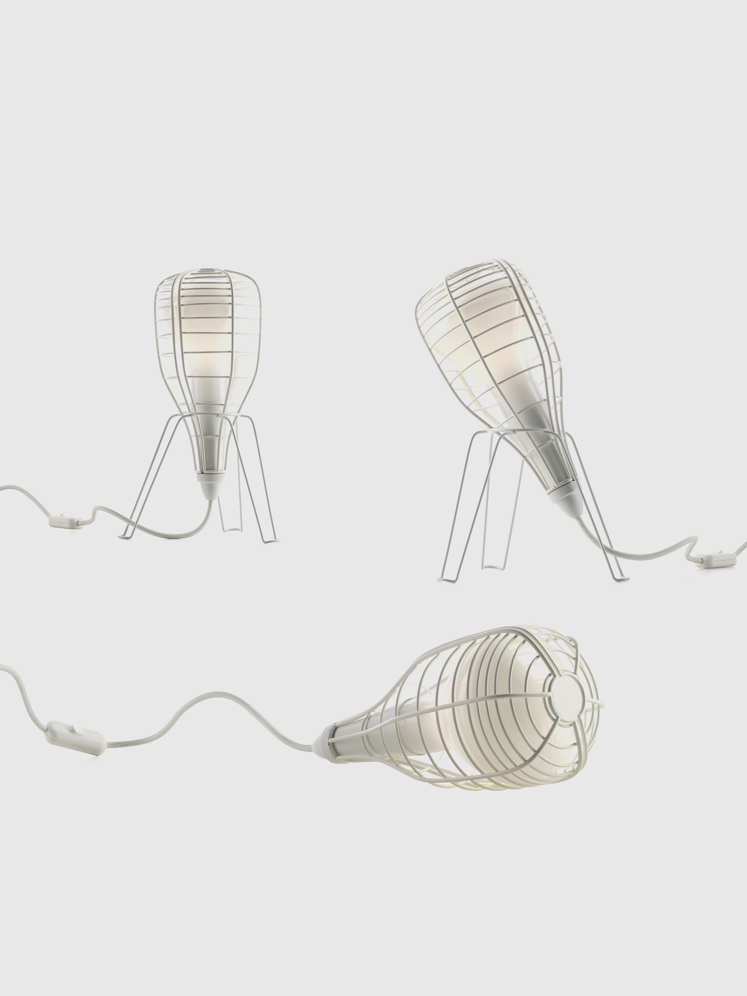 Diesel - CAGE ROCKET BIANCO, Unisex's White table lighting with decorative cage in White - 2