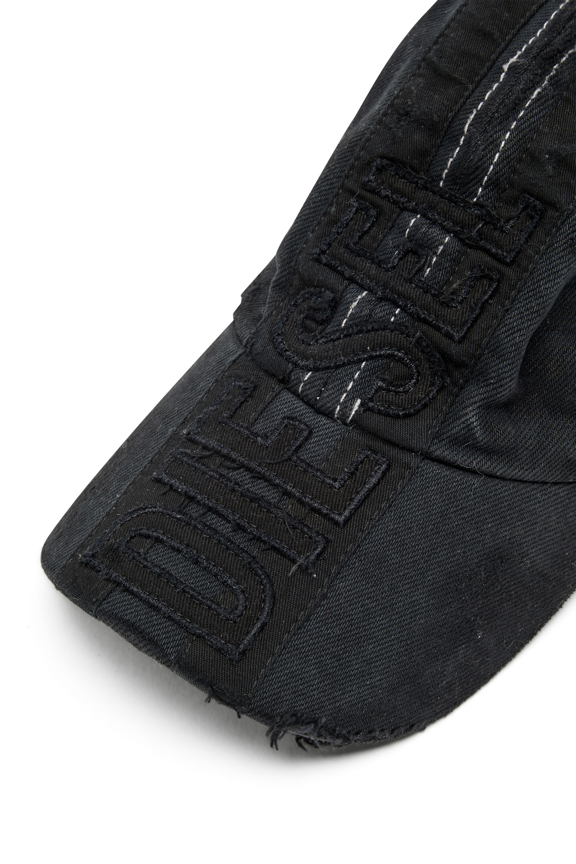 Diesel - C-GEIR, Man's Baseball cap with patches in Black/Dark grey - 3