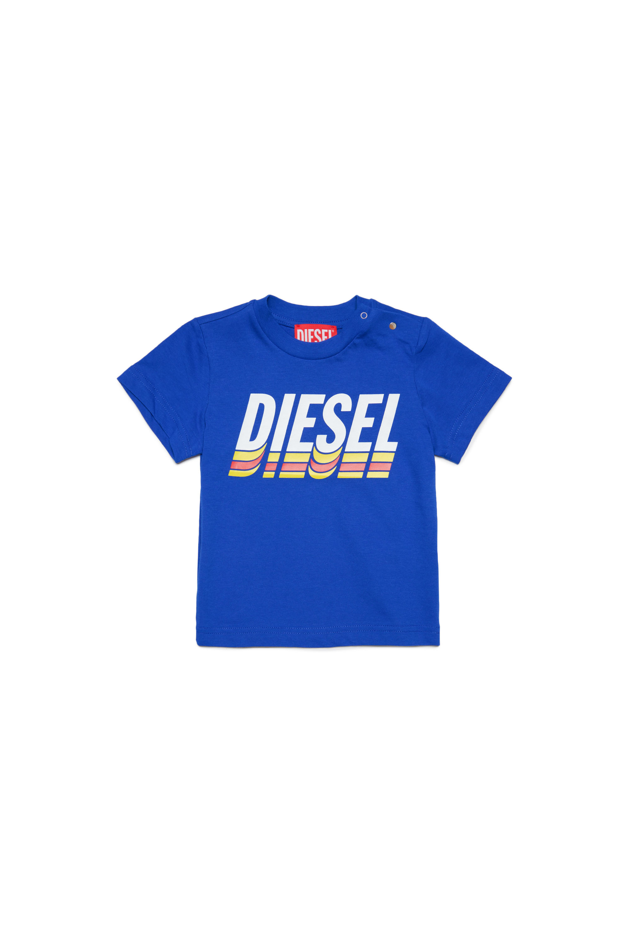 Diesel - TVASEB, Man's T-shirt with dynamic logo in Dark Blue - 1