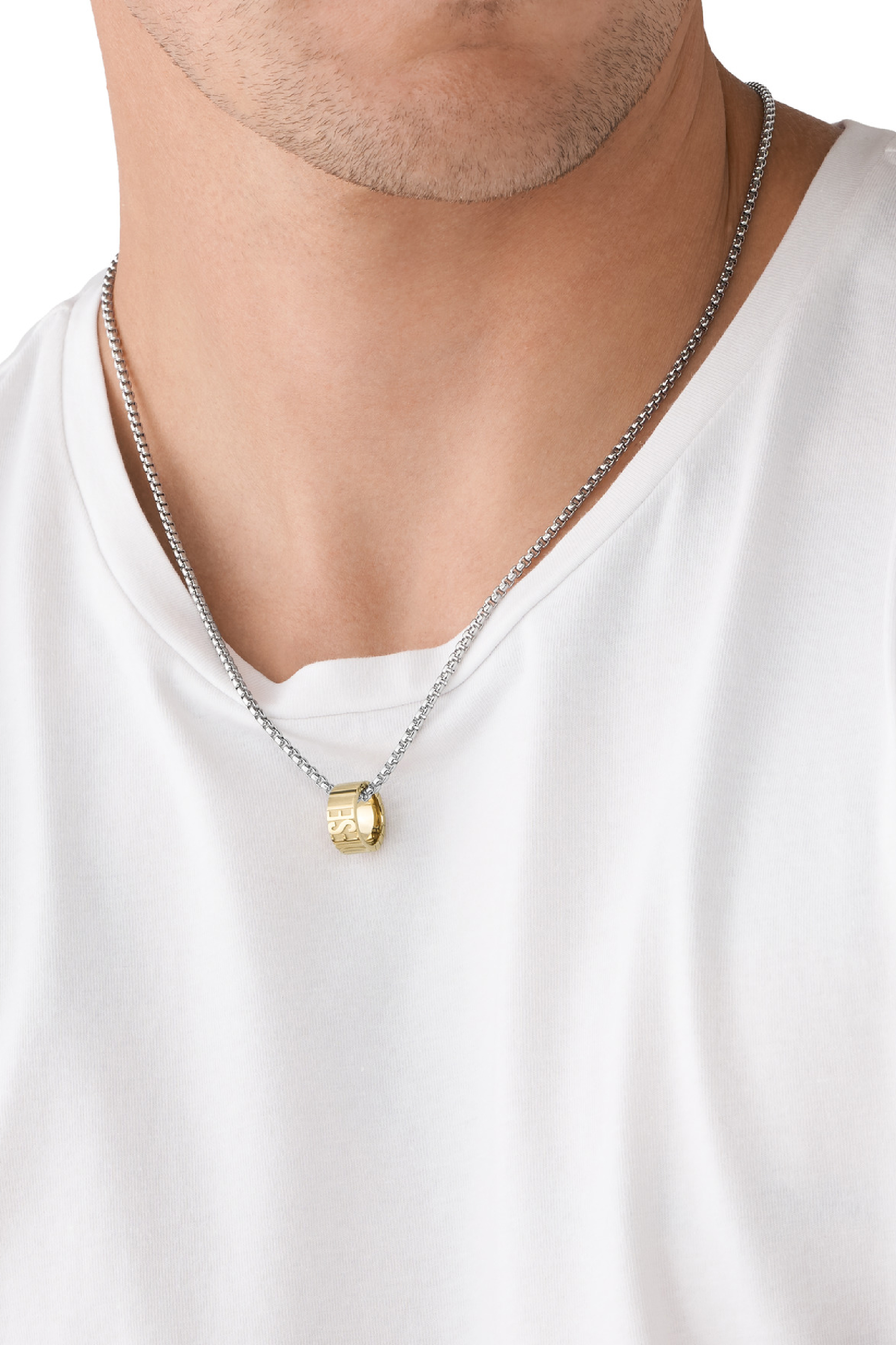 Diesel - DX1398, Man's Two-tone stainless steel chain necklace in Gold - 3