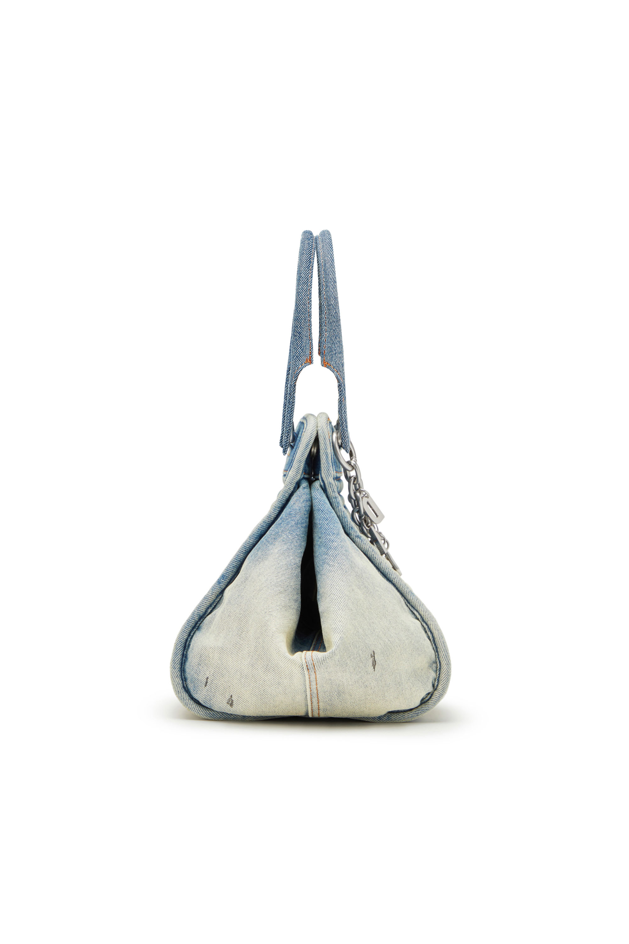 Diesel - D-VINA-S, Woman's D-Vina-S - Small slouchy bag in solarised denim in Blue - 3