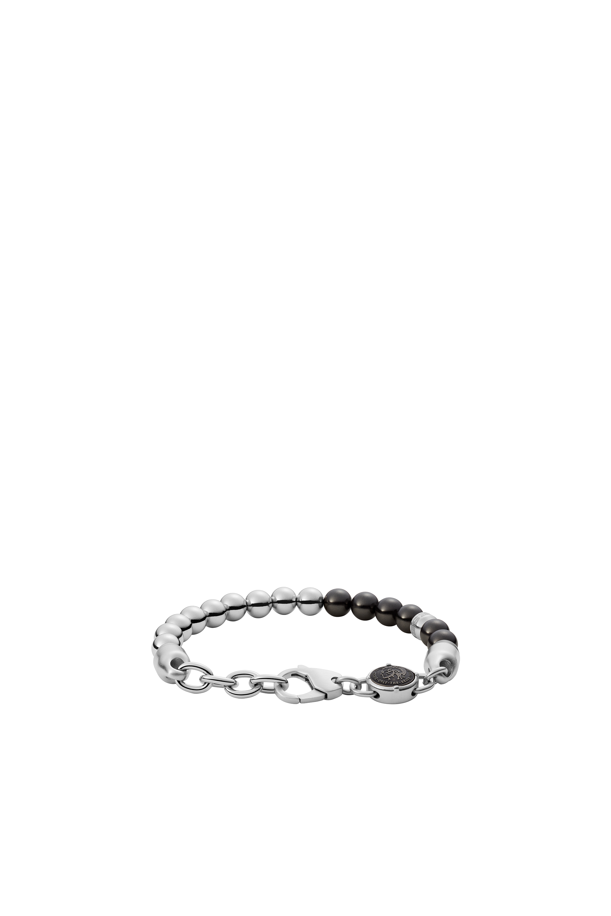 Diesel - DX1323, Unisex's Stainless Steel Beaded Bracelet in Black/Grey - 2