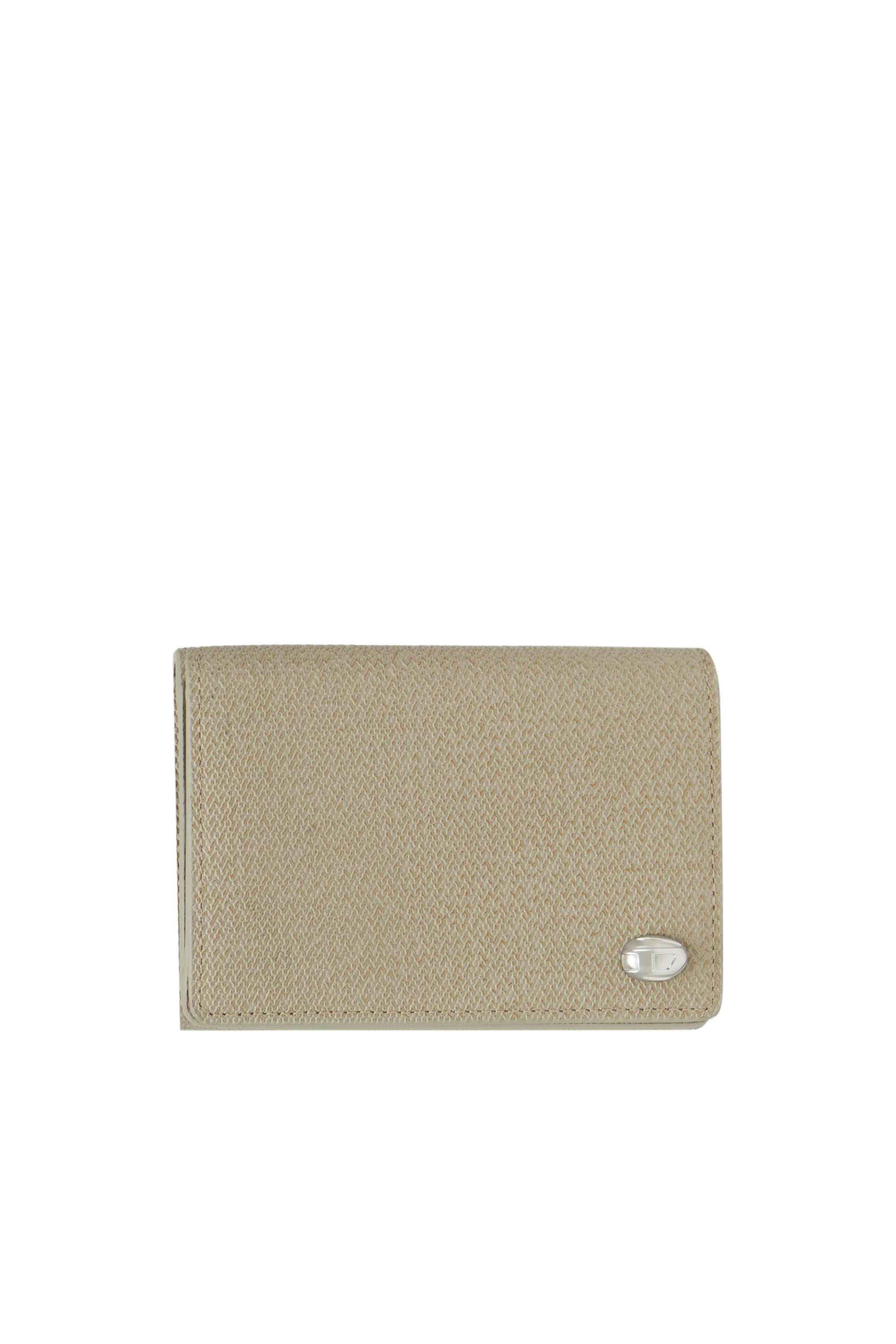 Diesel - TRI-FOLD COIN S, Man's Tri-fold wallet in textured leather in Light Brown - 1