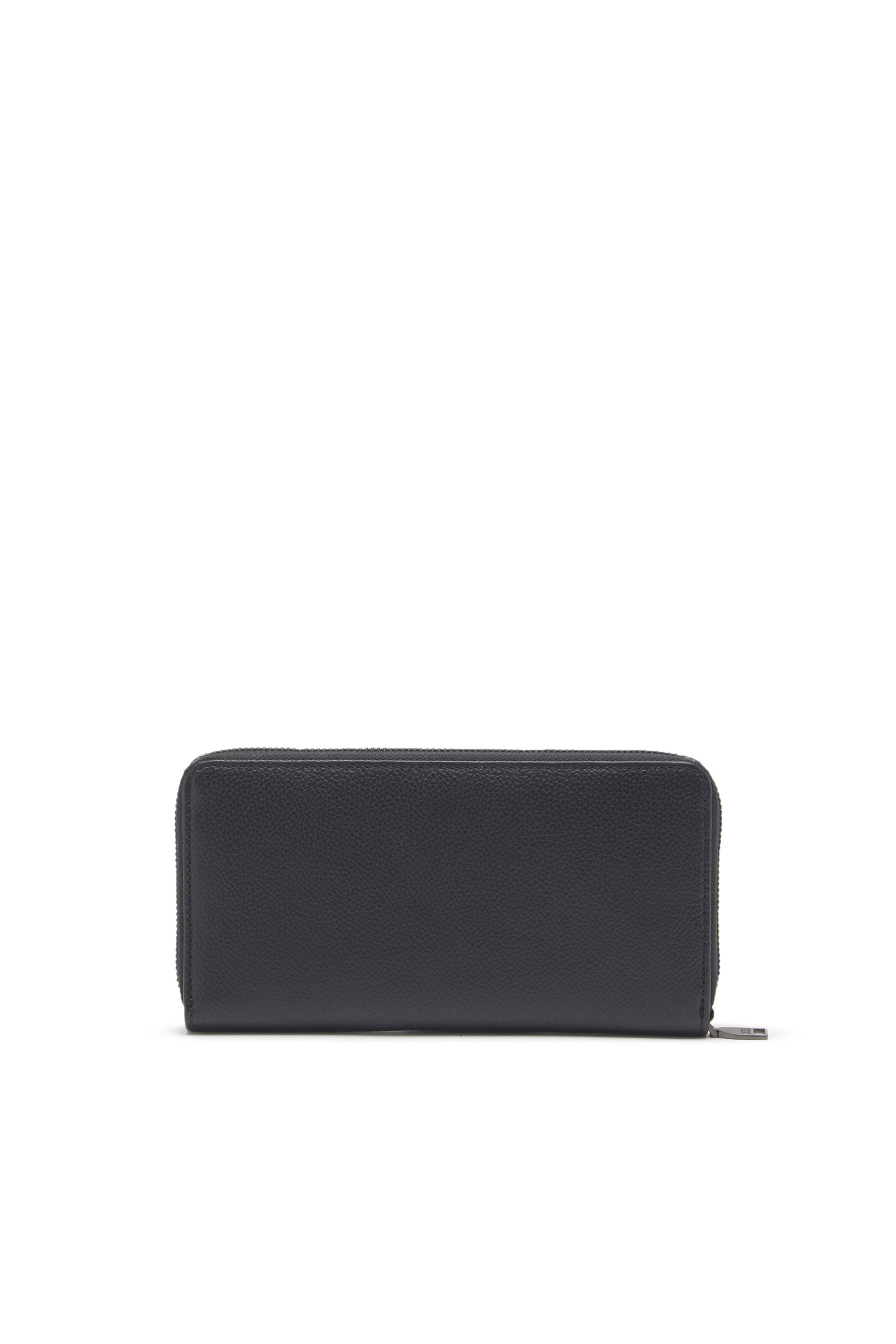 Diesel - CONTINENTAL ZIP L, Man's Leather zip-around wallet with logo plaque in Black - 2
