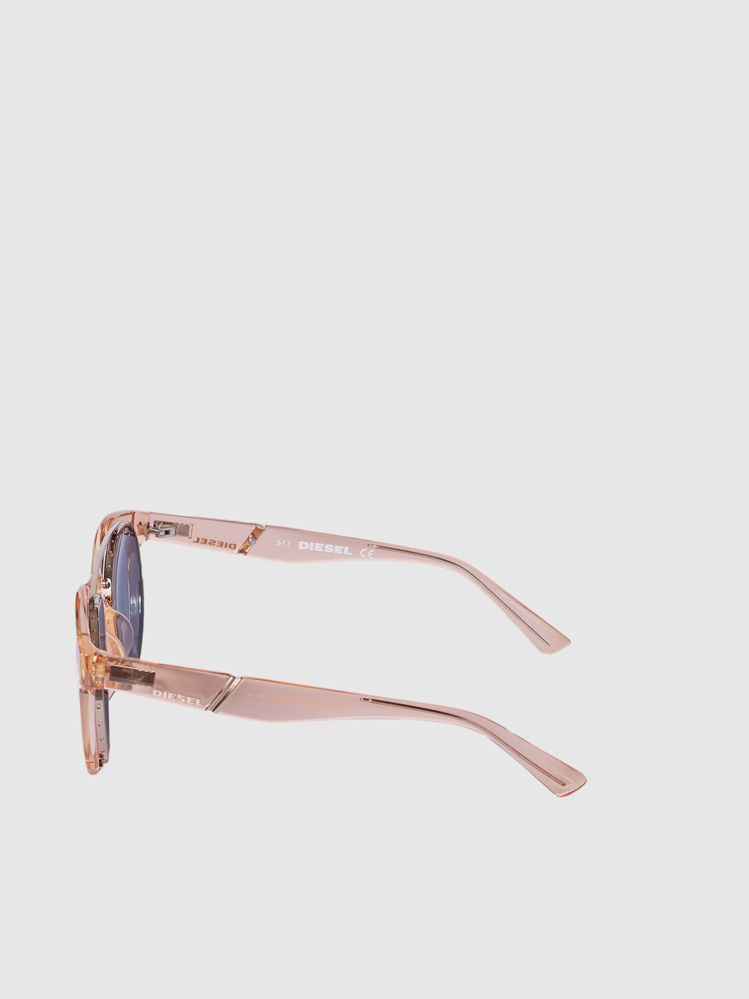 Diesel - DL0251, Unisex's Round shape eyewear with shiny clip-back in Pink - 4