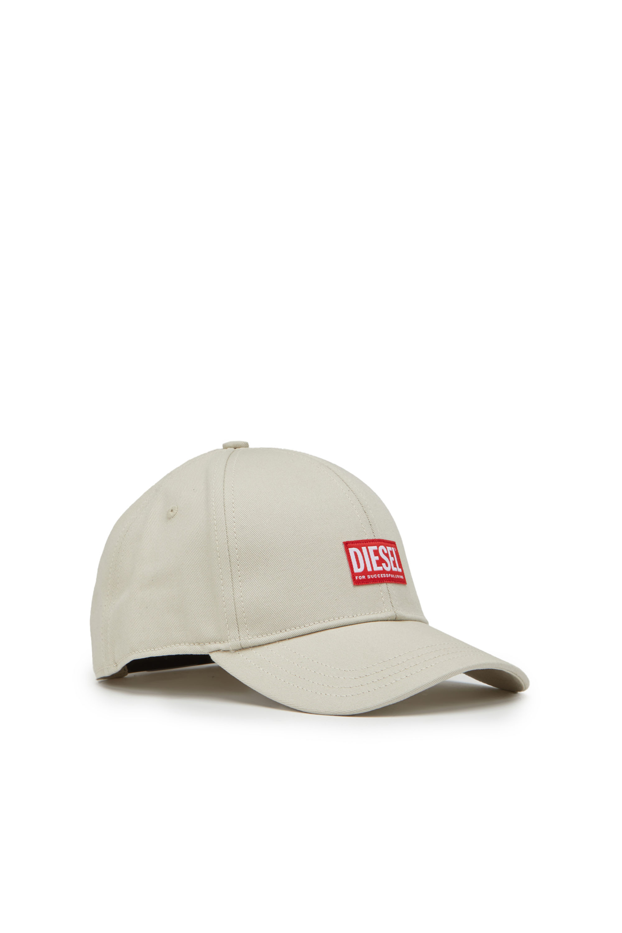 Diesel - CORRY-JACQ, Man's Baseball cap with logo patch in Light Grey - 1
