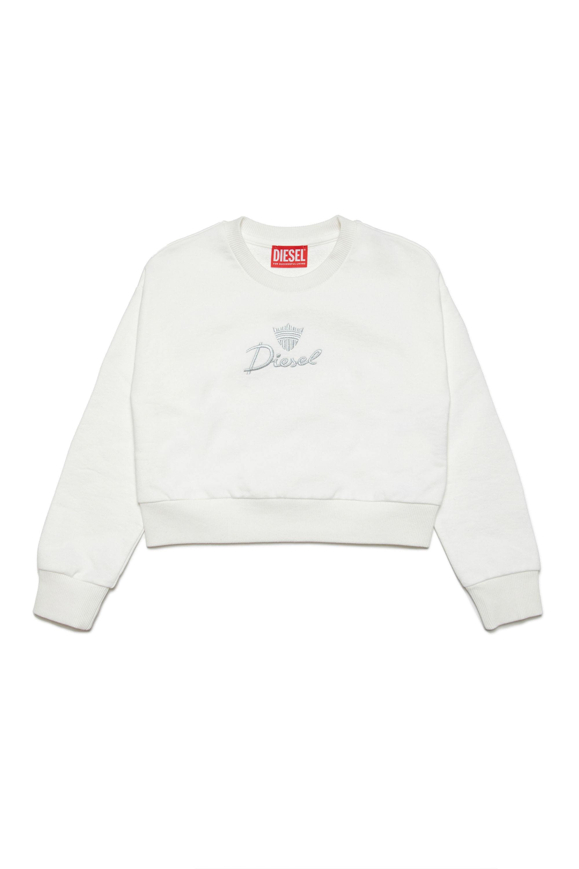 Diesel - SLEM, Woman's Sweatshirt with embroidered crest in White - 1