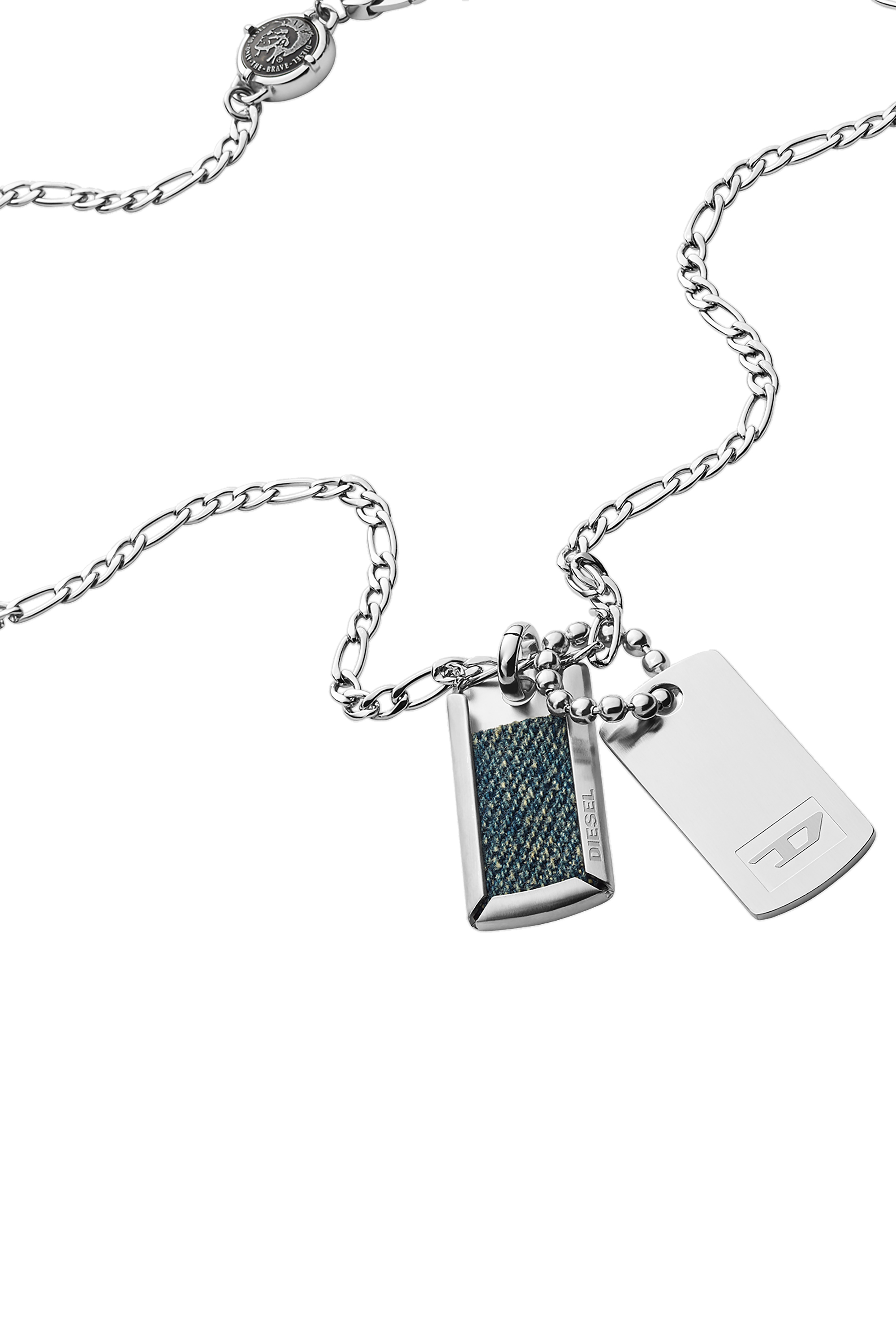 Diesel - DX1246, Man's Stainless steel double dog tag necklace in Silver - 1