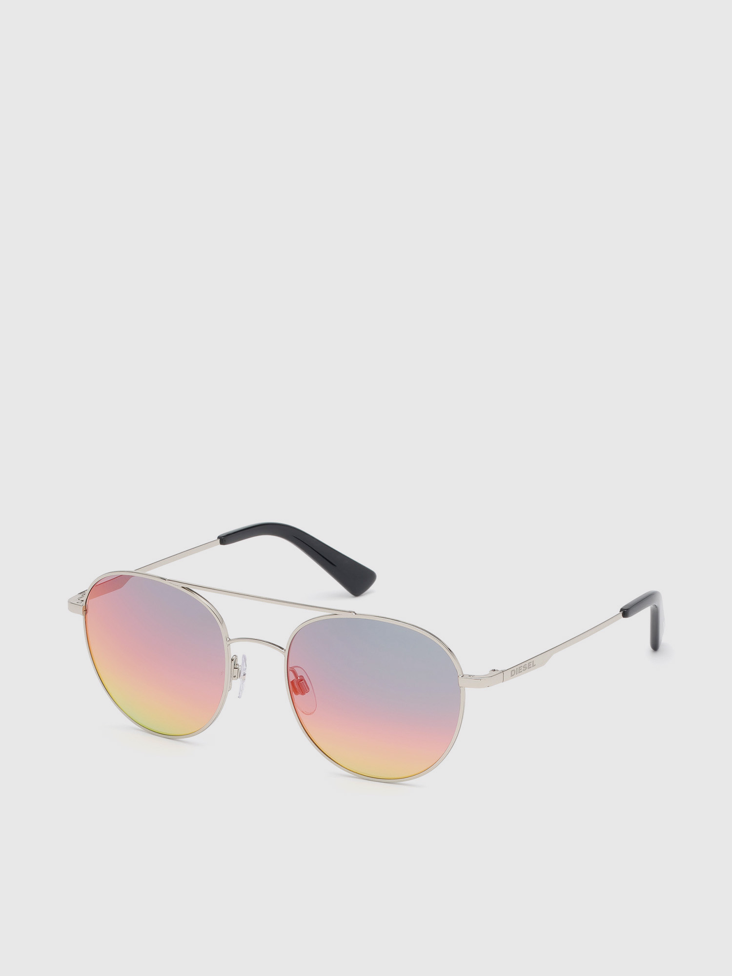 Diesel - DL0286, Unisex's Rounded sunglasses in metal in Silver - 3