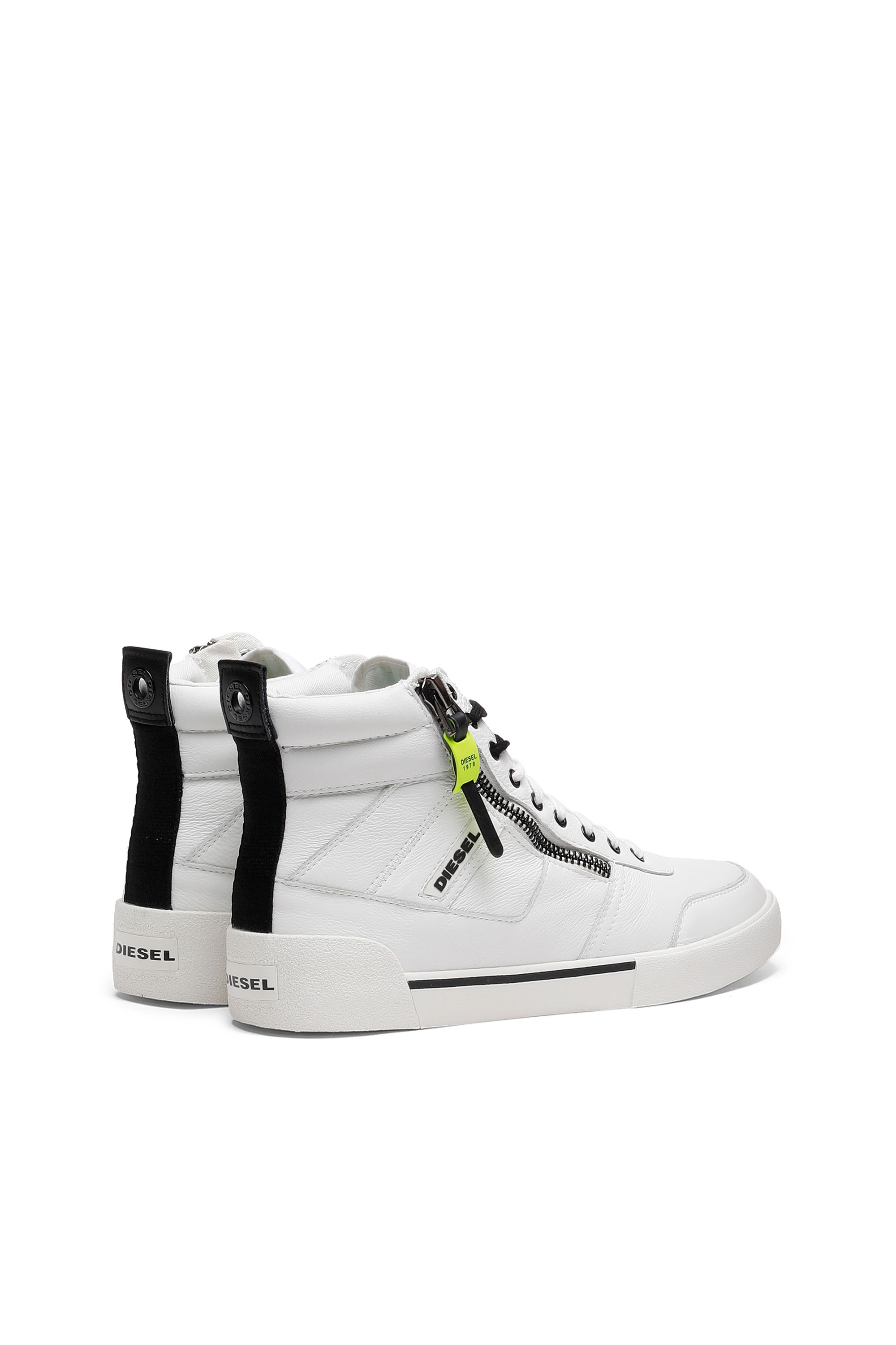 Diesel - S-DVELOWS, Man's S-Dvelows-High-top sneakers in panelled suede in White - 3