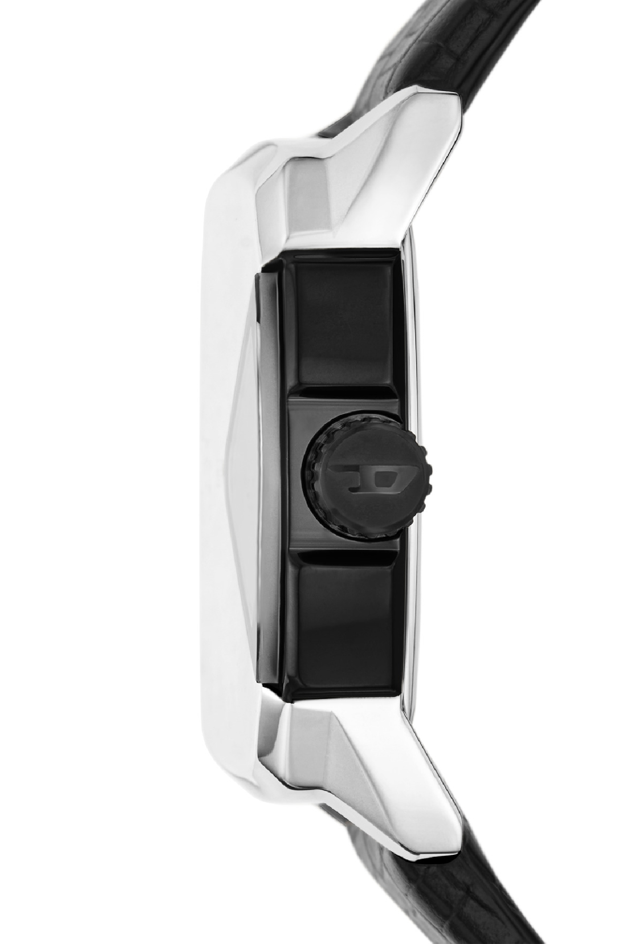 Diesel - DZ2153, Man's D.V.A. leather watch in Black - 3