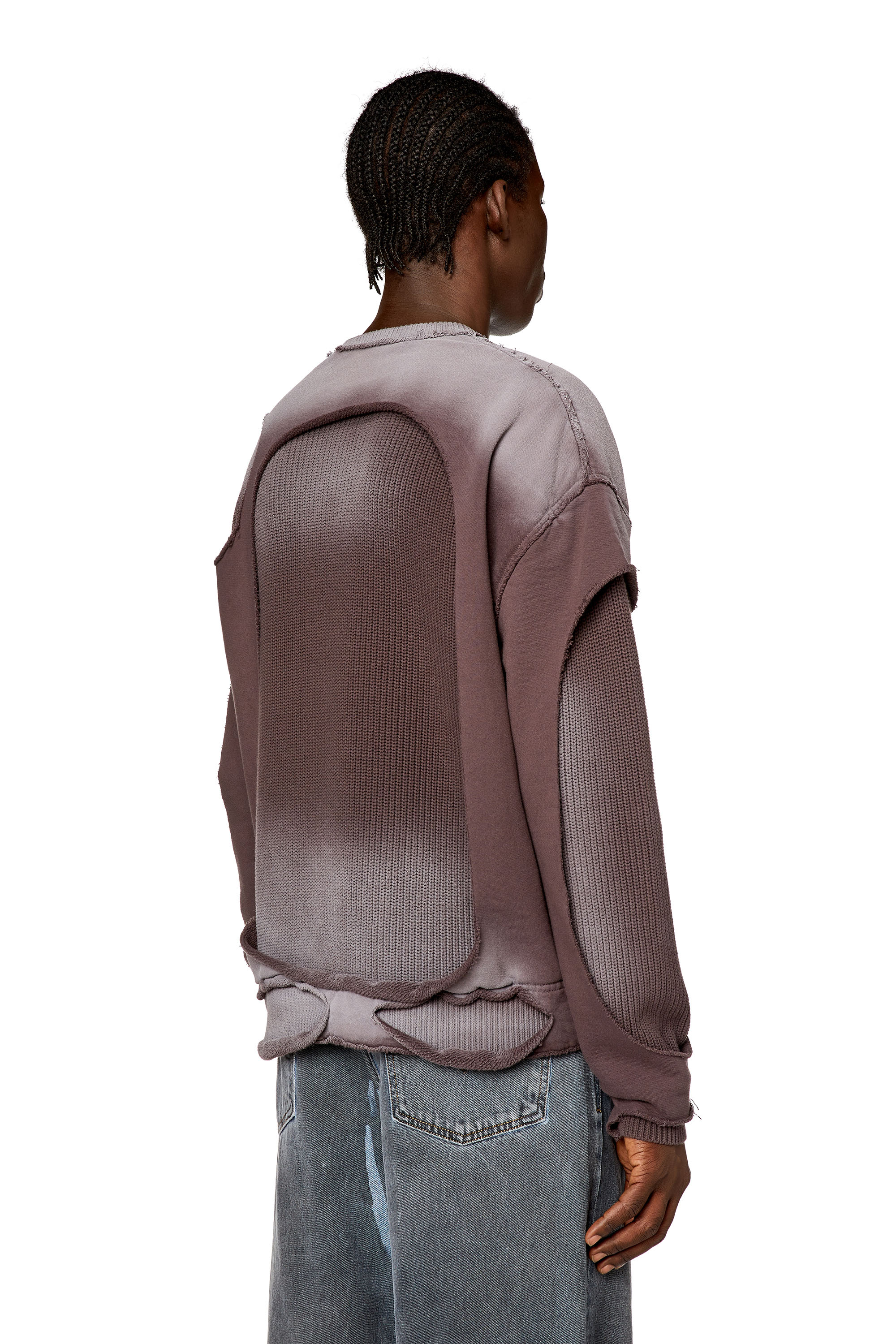 Diesel - K-OSBERT, Man's Jumper with destroyed peel-off effect in Dark grey - 4