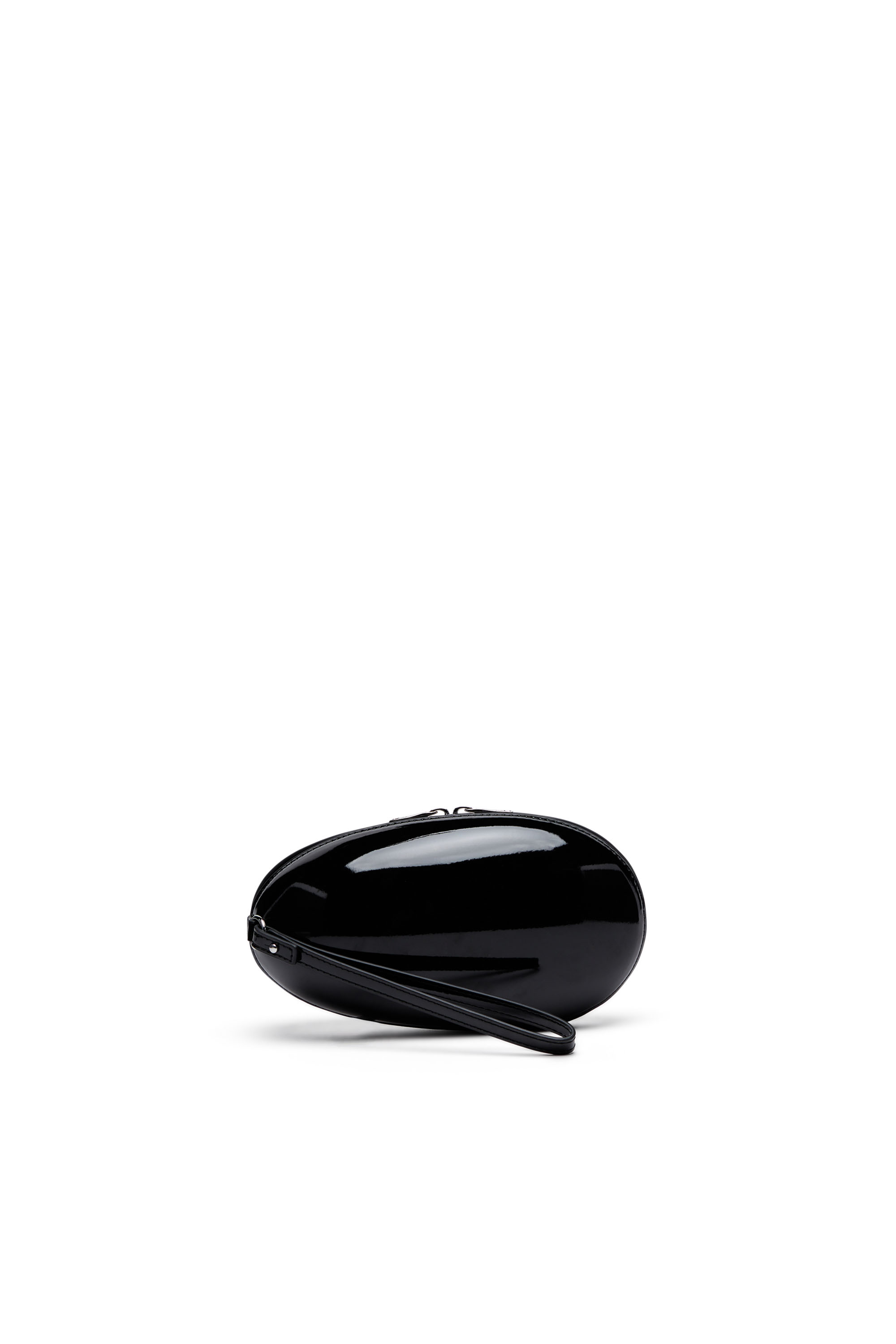 Diesel - 1-DR FOLD CLUTCH, Woman's 1-DR Fold-Structured oval clutch in glossy PU in Black - 2