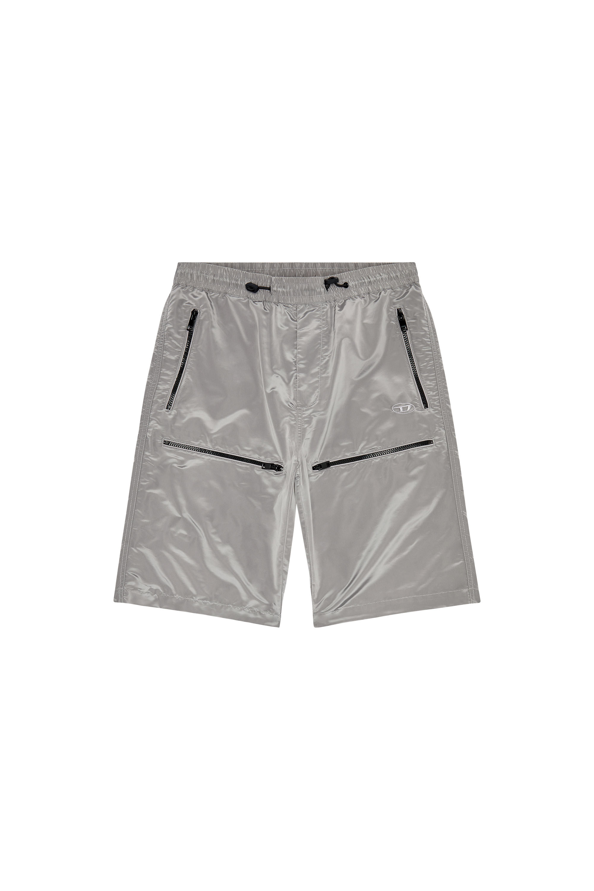 Diesel - P-MCKELL-SHORT, Man's Cargo shorts in ciré nylon in Grey - 3