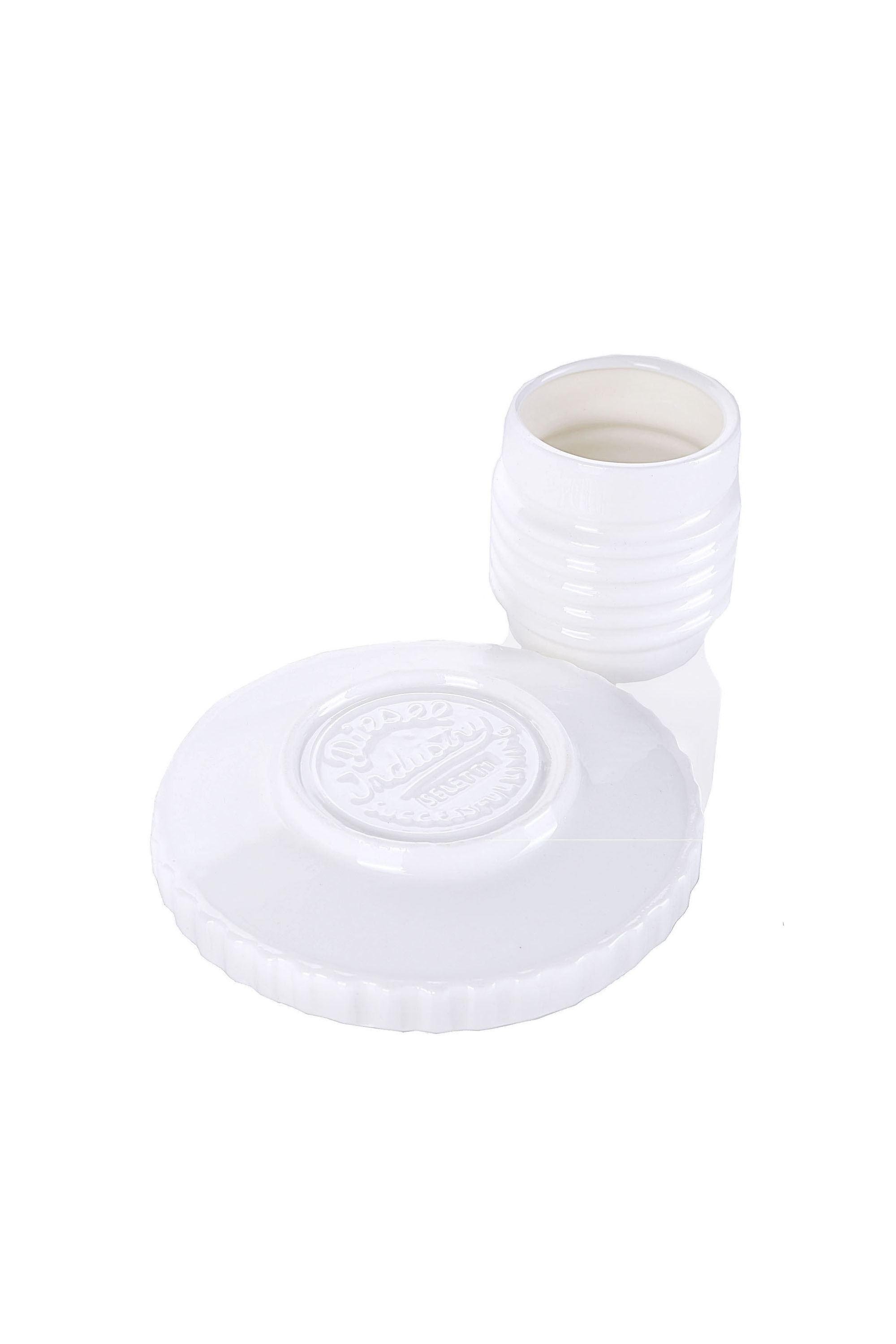 Diesel - 10973 MACHINE COLLEC, Unisex's Porcelain coffee cup with saucer in White - 2