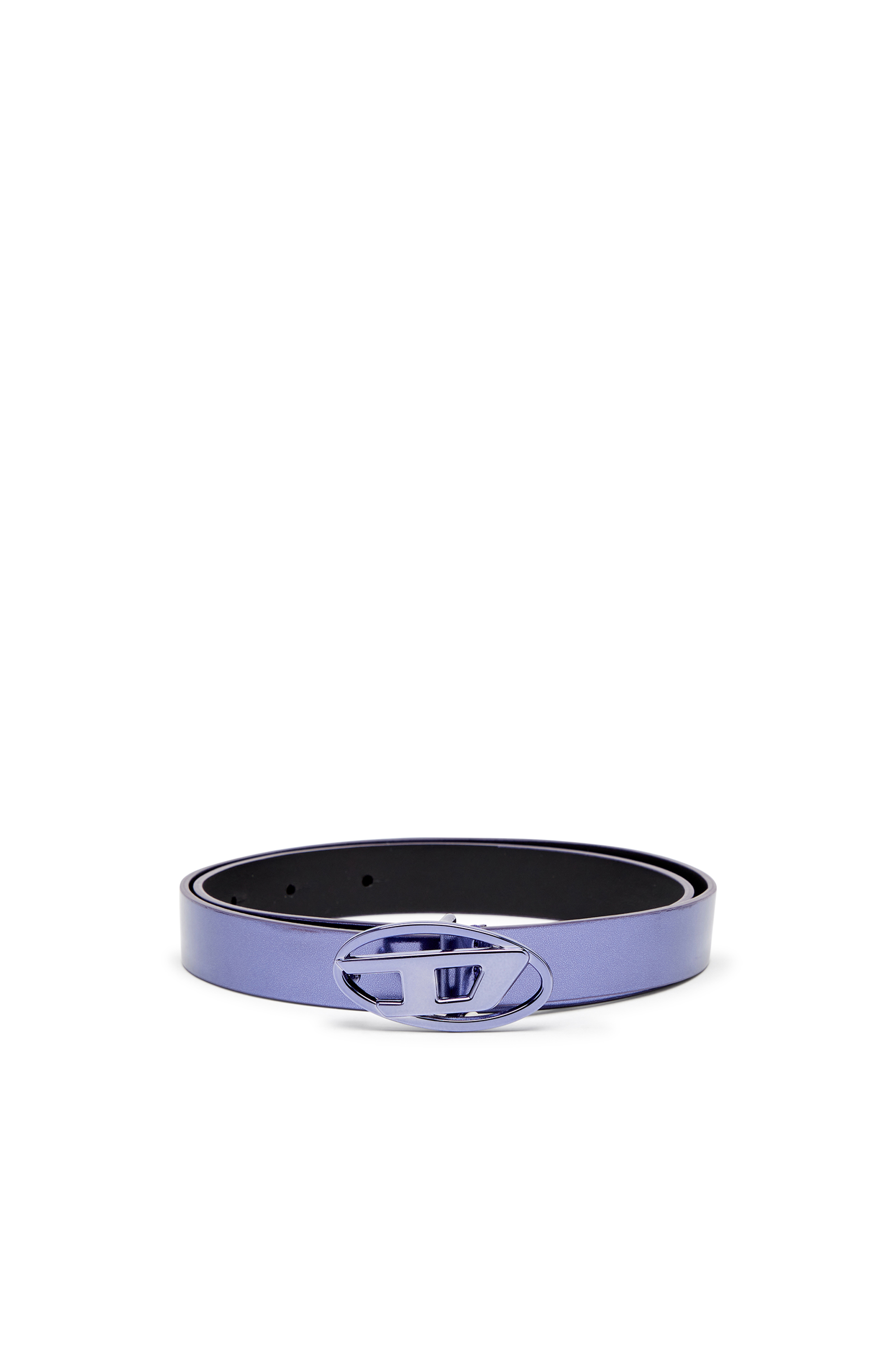 Diesel - B-1DR 20, Woman's Slim metallic belt in Blue - 1