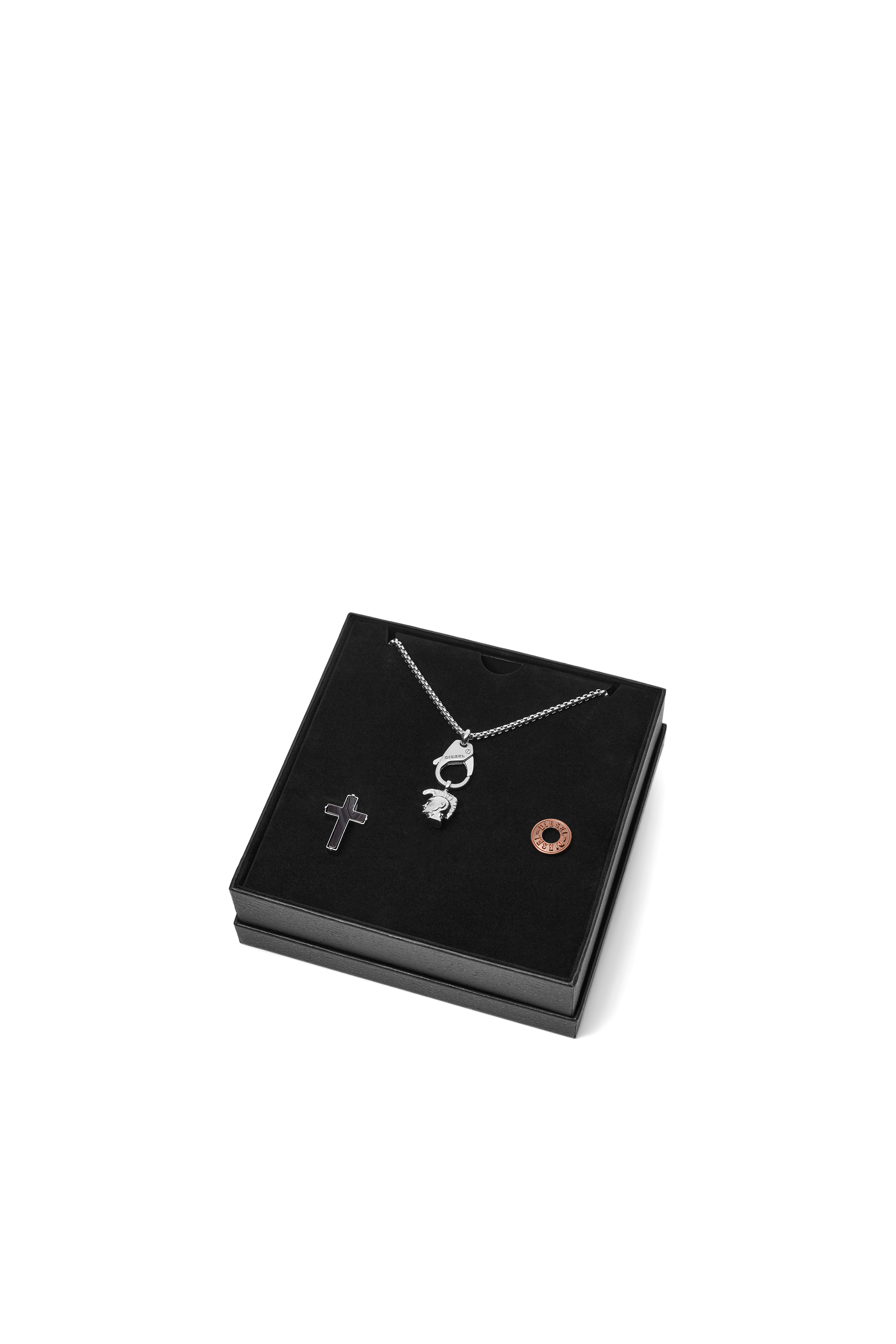 Diesel - DX1215, Man's Stainless Steel Interchangeable Pendant Necklace in Silver - 3