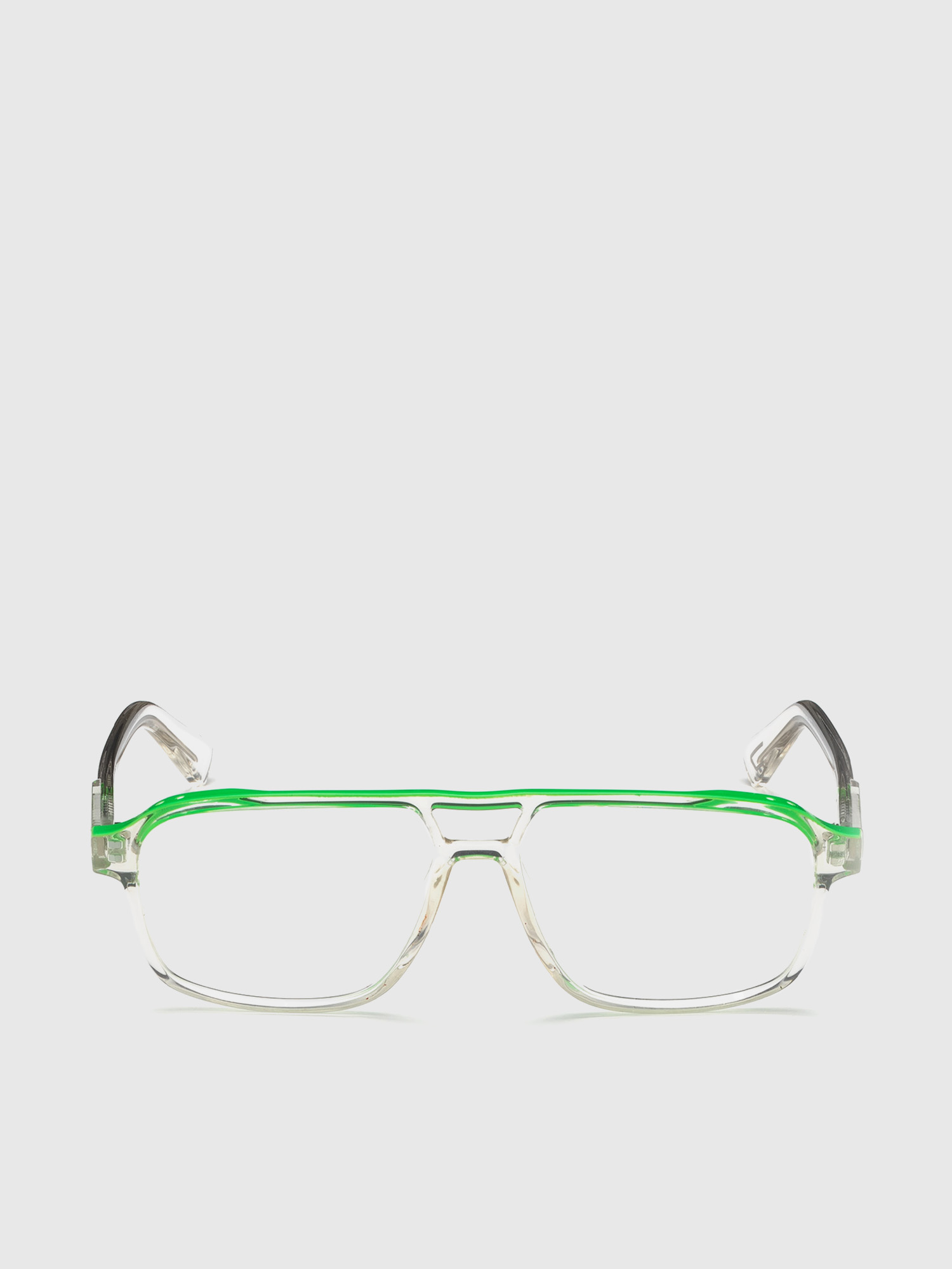 Diesel - DL5309, Man's Navigator eyeglasses with double bridge in Green - 1