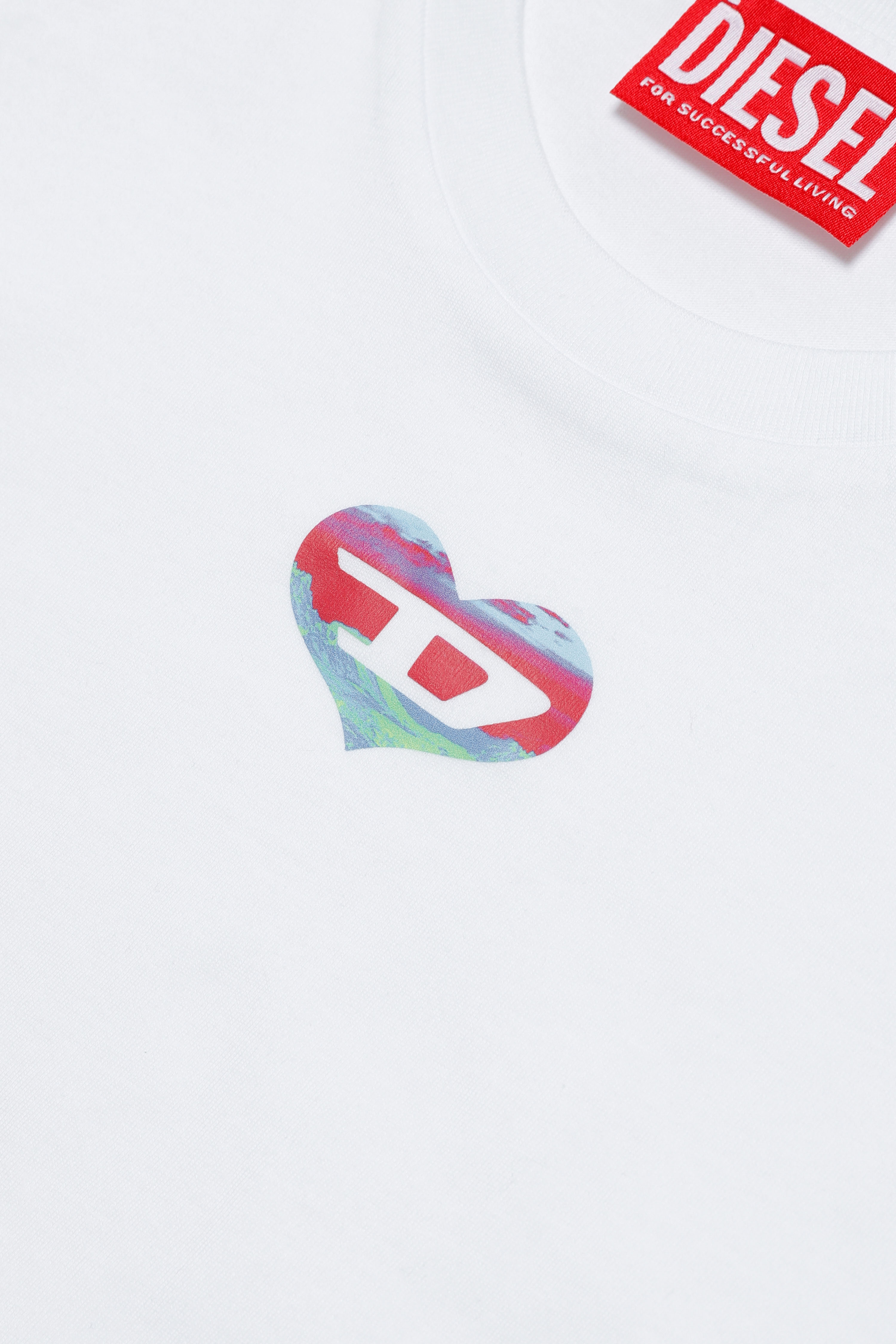 Diesel - TNESA, Woman's Long-sleeve T-shirt with heart D logo in White - 3