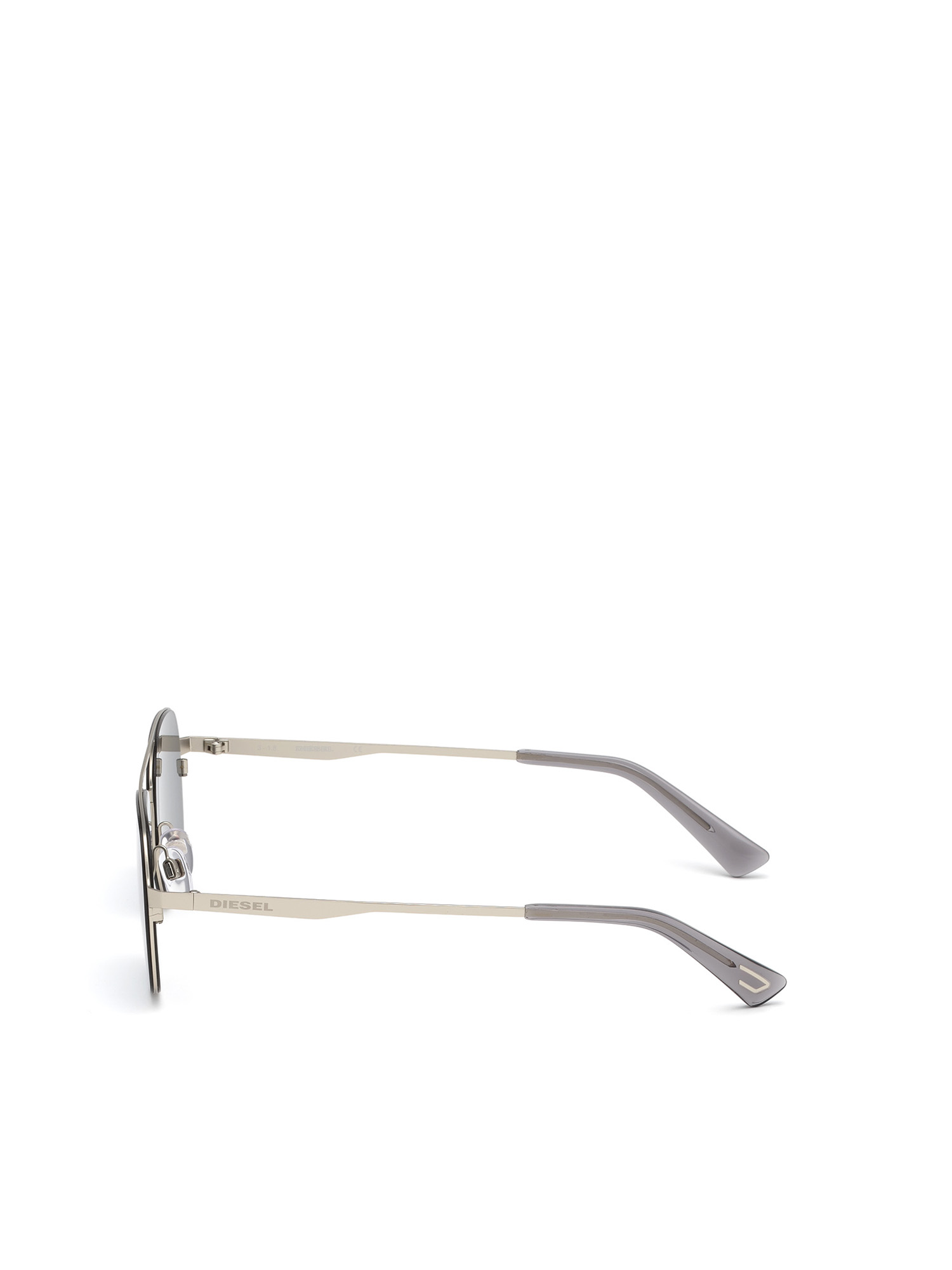 Diesel - DL0274, Man's Navigator shape sunglasses in metal in Grey - 4