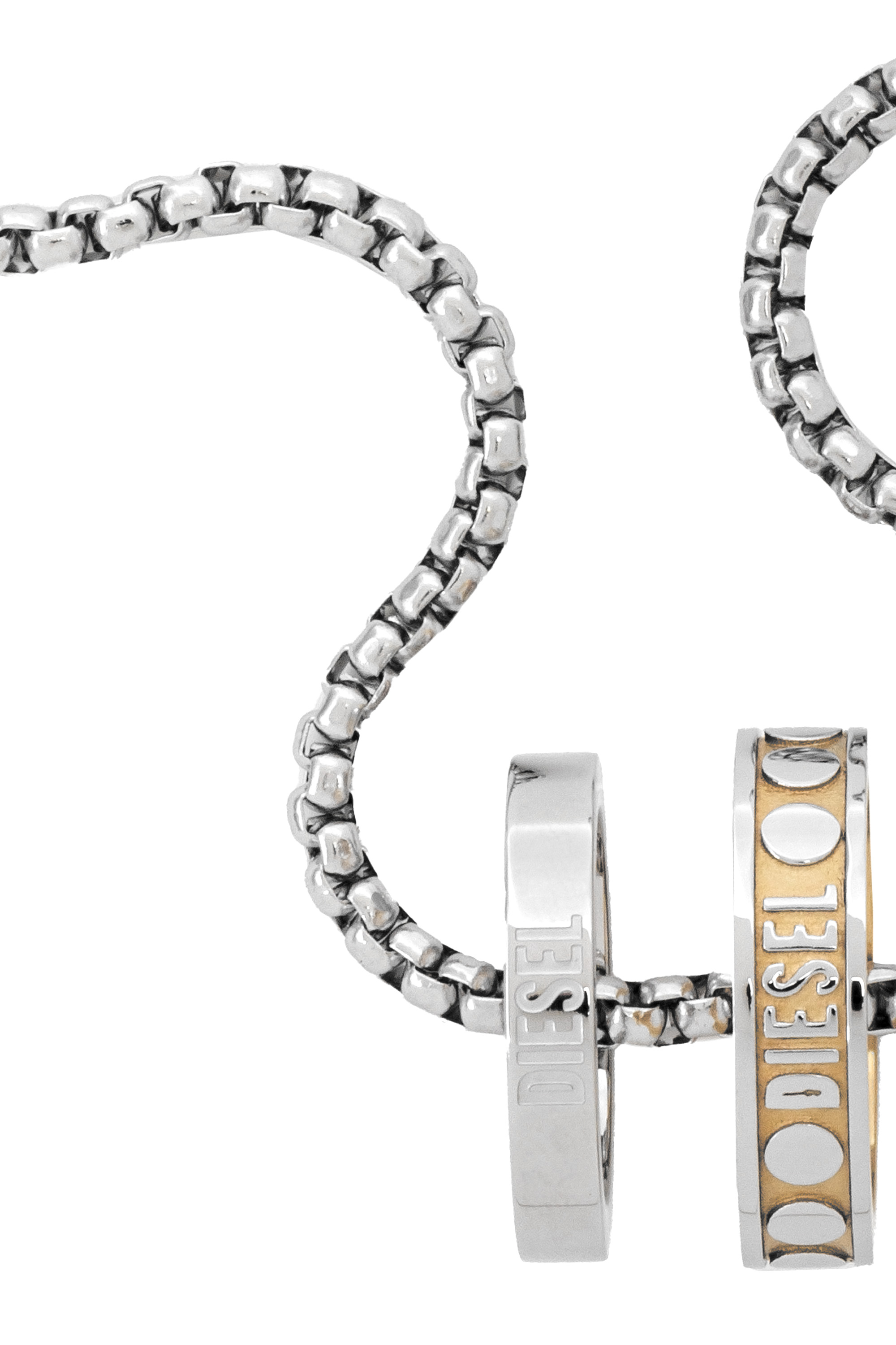 Diesel - DX1233, Man's Two-Tone Stainless Steel Double Pendant Necklace in Silver - 1