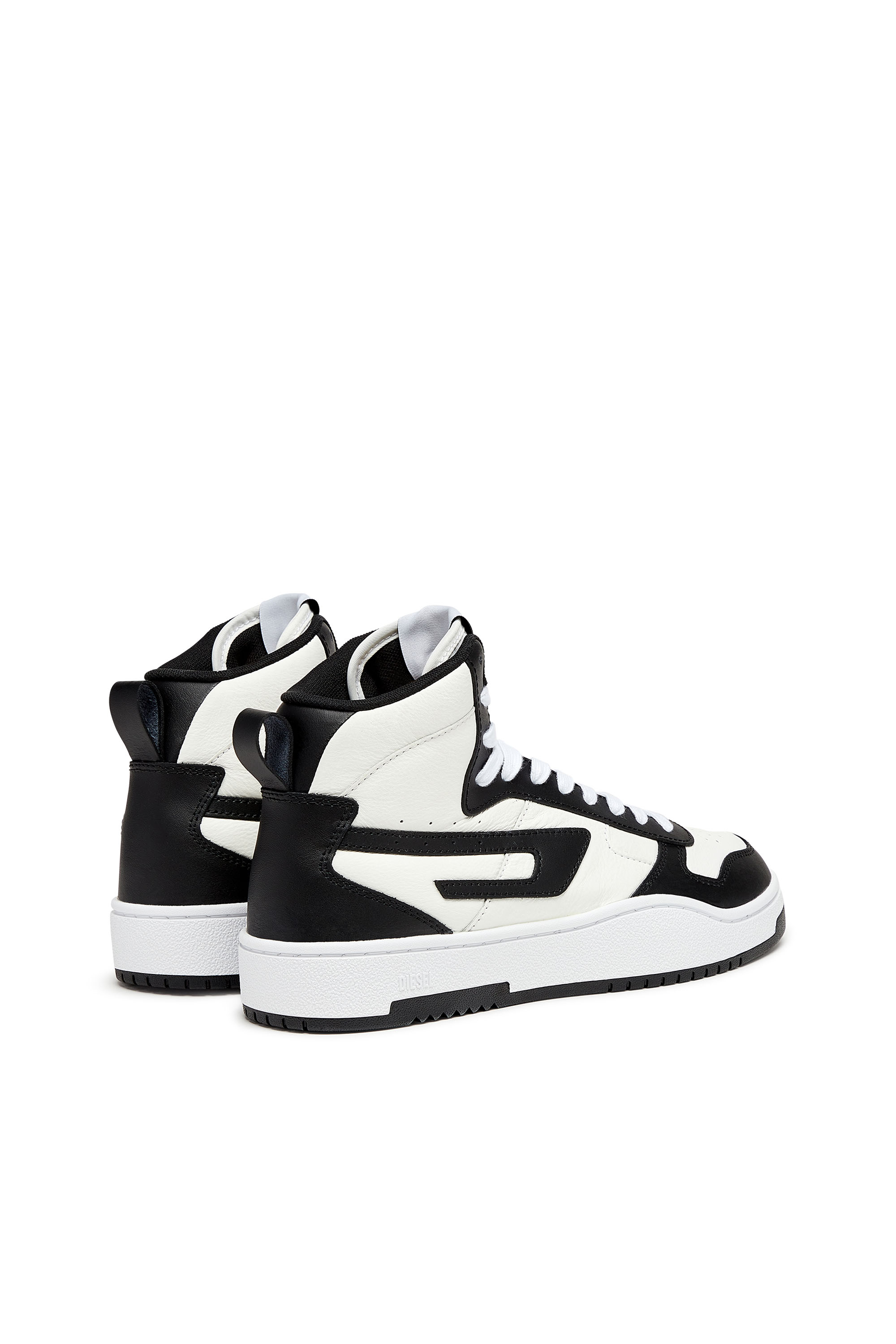 Diesel - S-UKIYO V2 MID, Man's S-Ukiyo V2 Mid - High-top sneakers with D branding in White/Black - 3