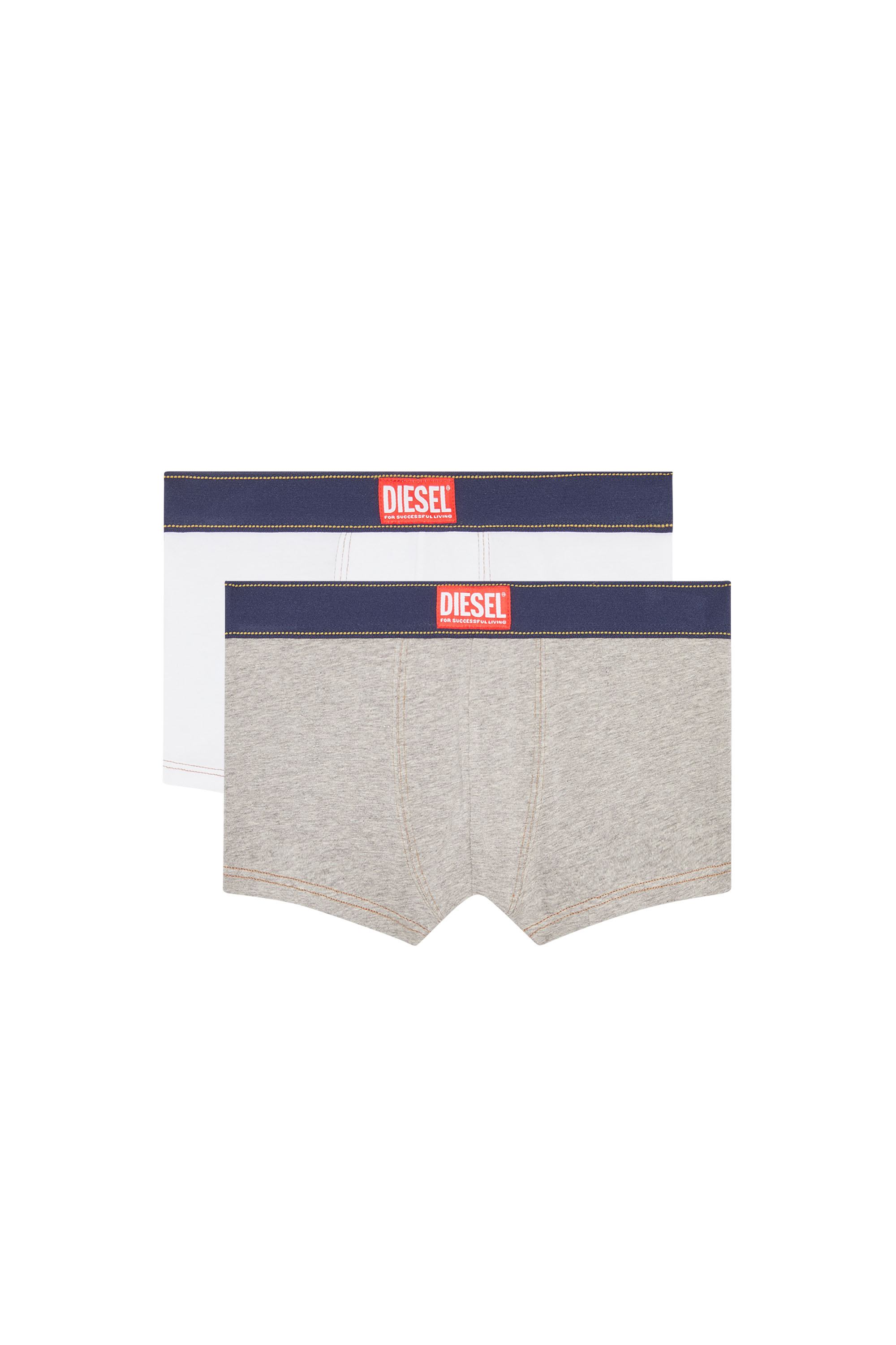 Diesel - UM-UDARBIPACK-DEN, Man's Two-pack of boxer briefs in Grey/White - 1