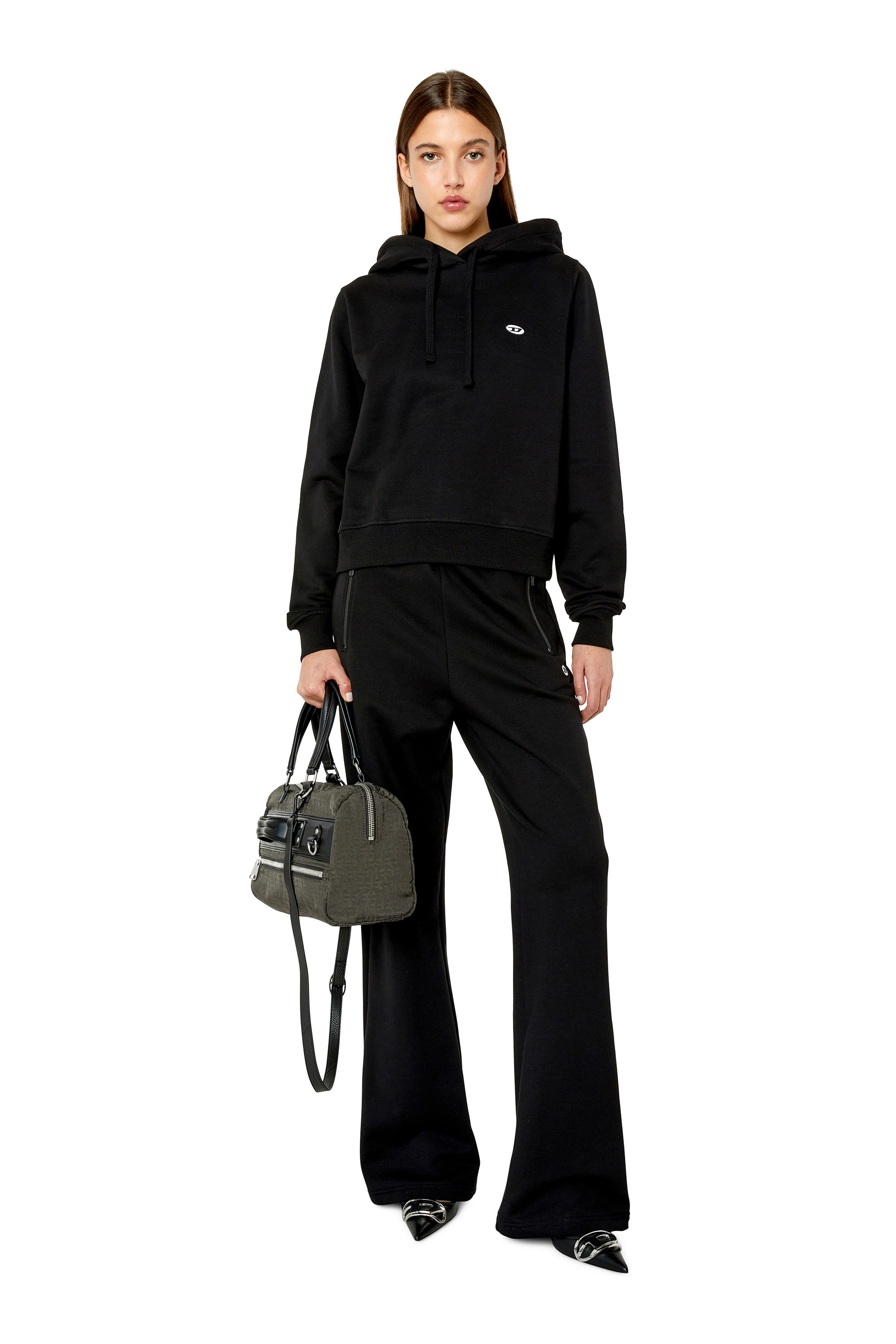 Diesel - P-ZAM-DOVAL-PJ, Woman's Track pants with oval 'D' patch in Black - 2