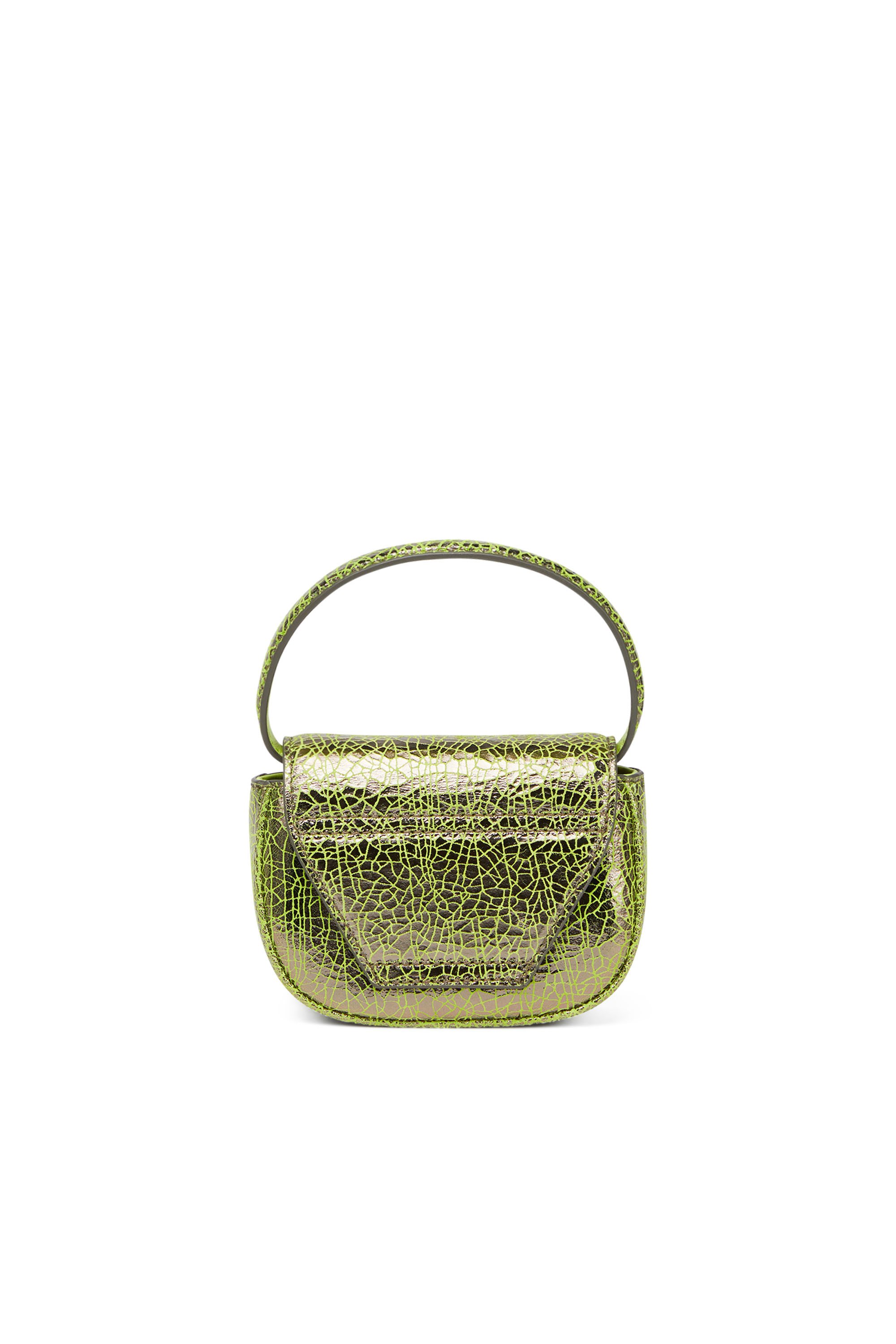 Diesel - 1DR XS, Woman's 1DR XS - Iconic mini bag in cracked leather in Green - 2