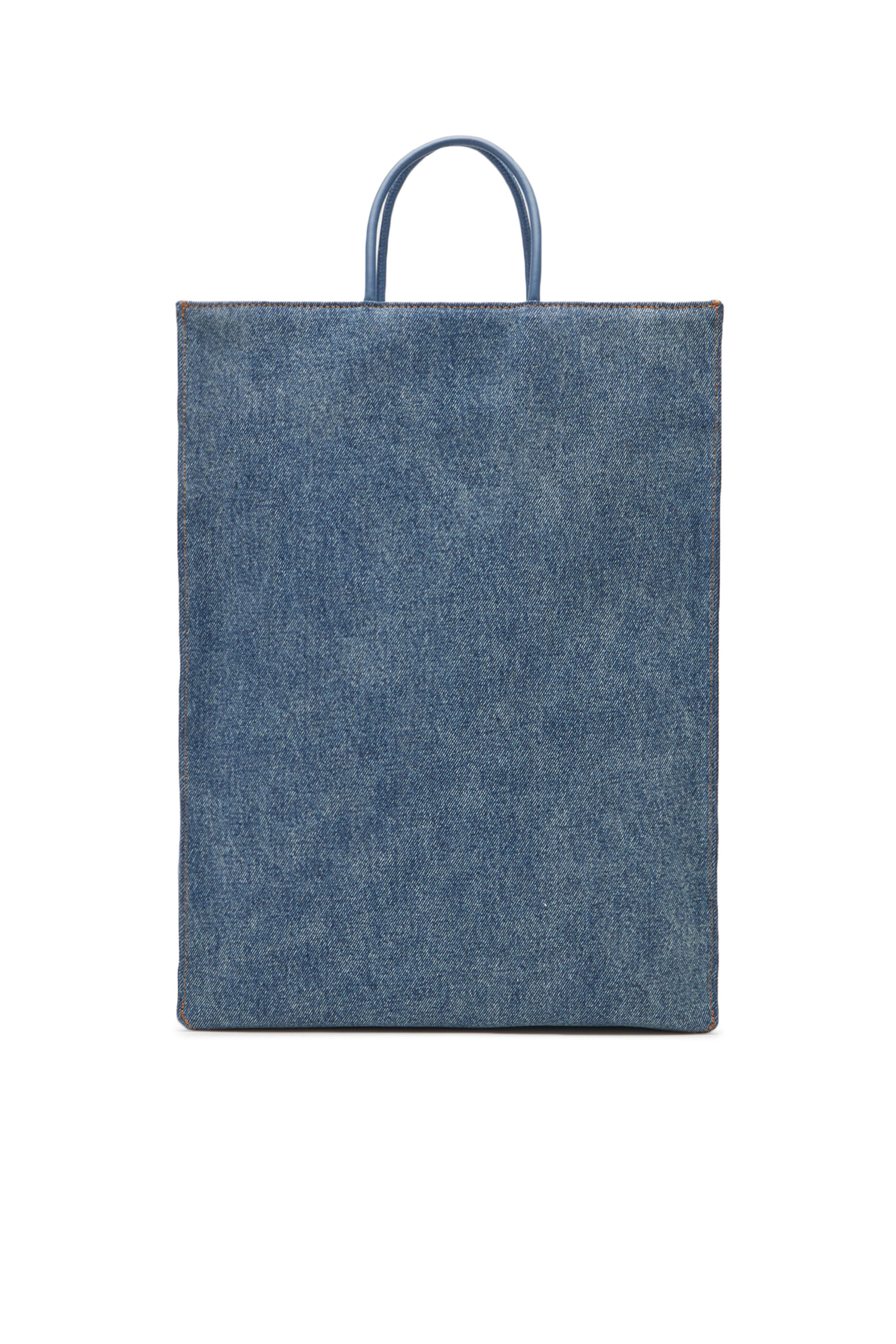 Diesel - DSL SHOPPER 3D L X, Unisex's Dsl Shopper 3D L X - Large tote in overdyed denim in Blue - 2