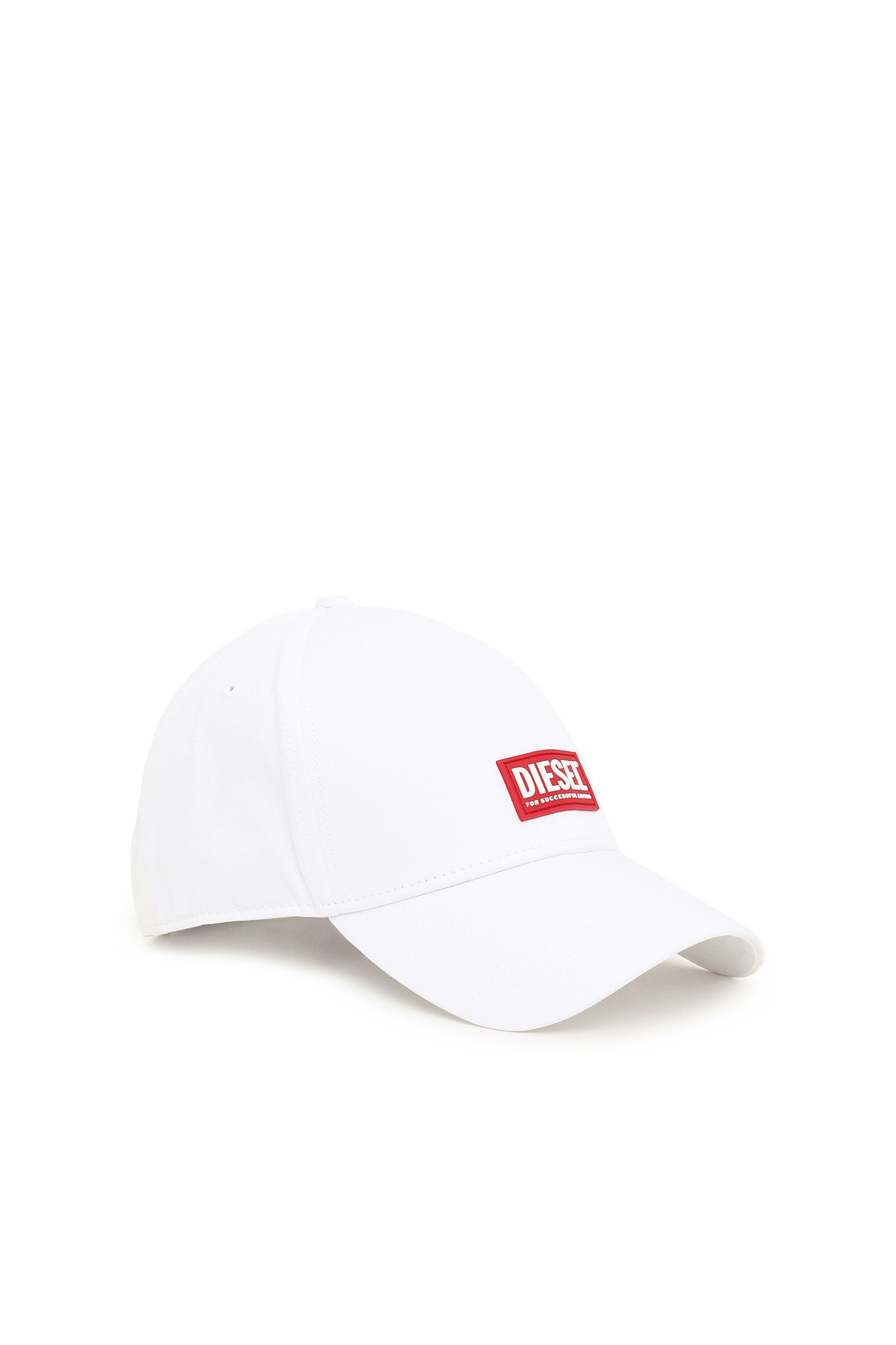 Diesel - CORRY-GUM, Unisex's Baseball cap with rubber logo patch in Red/White - 1