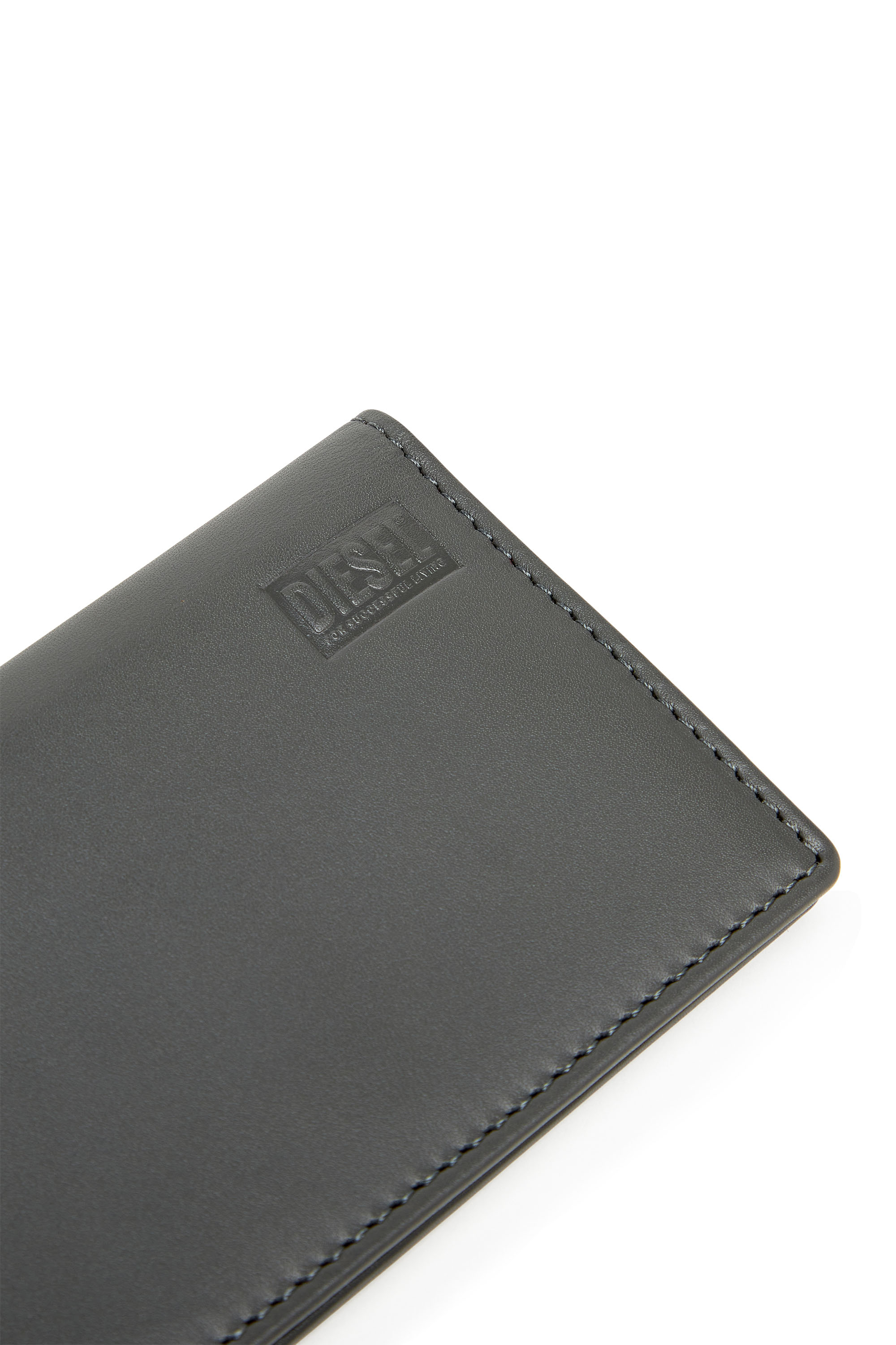Diesel - BI-FOLD CARD HOLDER, Man's Bi-fold card holder in two-tone leather in Grey/Green - 4