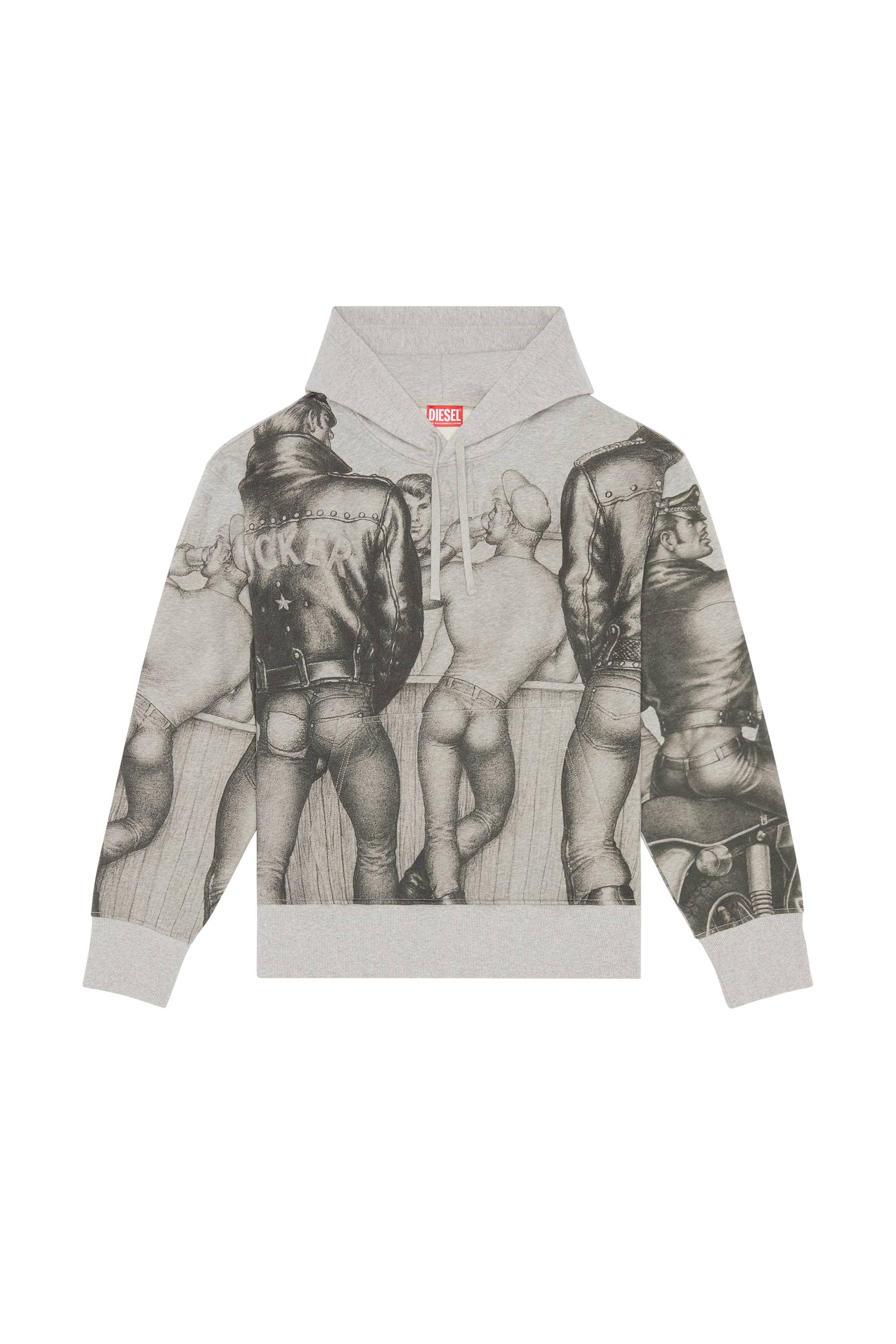 Diesel - PR-S-MACS-HOOD, Unisex's Hoodie with prints and patches in Grey - 3