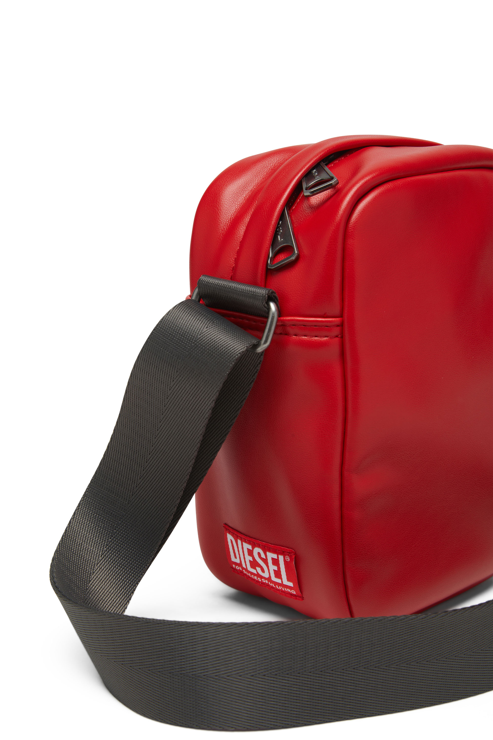 Diesel - RAVE CROSSBODY, Man's Rave Crossbody - Crossbody bag in recycled materials in Red - 4