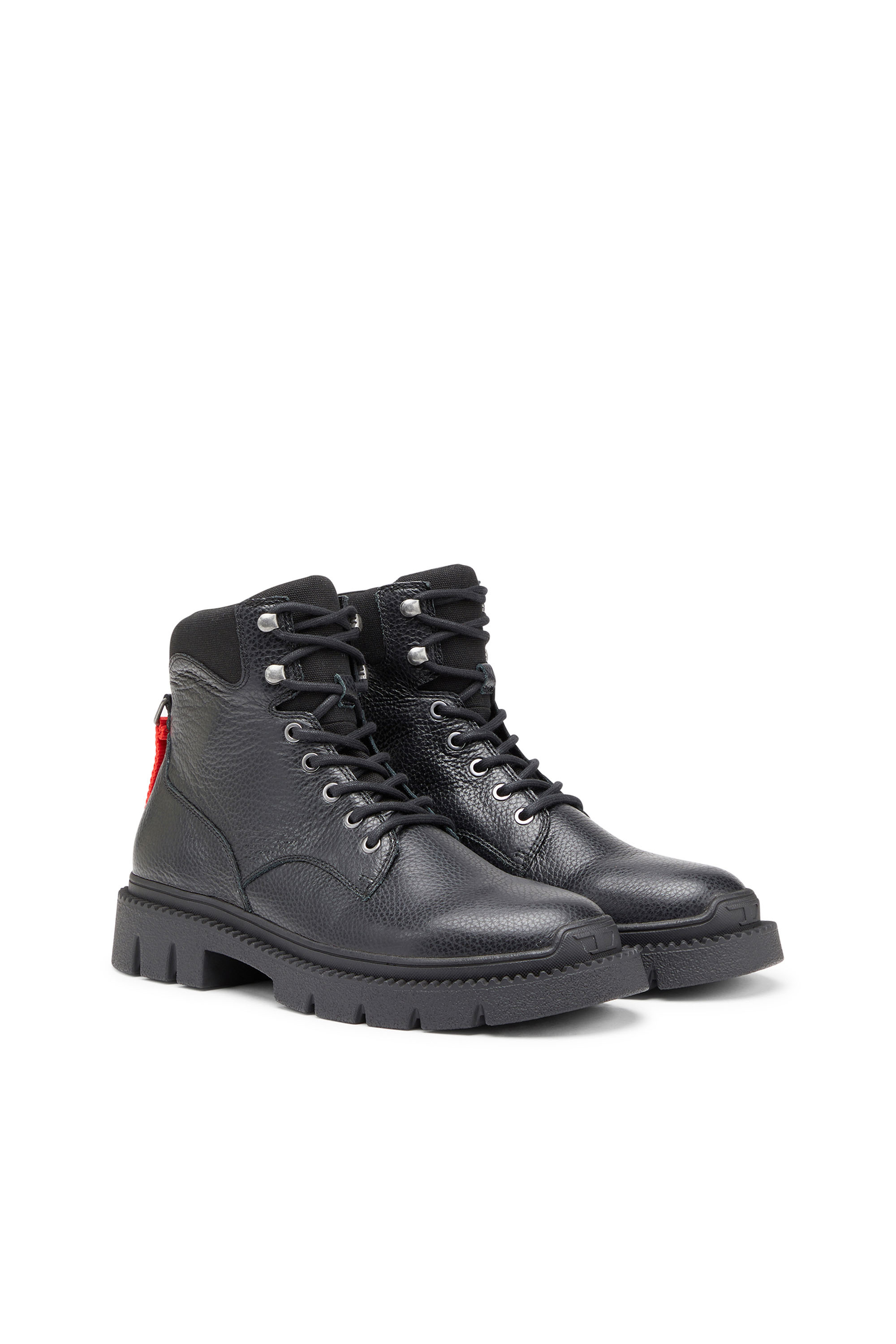 Diesel - D-TROIT BT, Man's D-Troit BT - Lace-up boots with Diesel tape tag in Black - 2