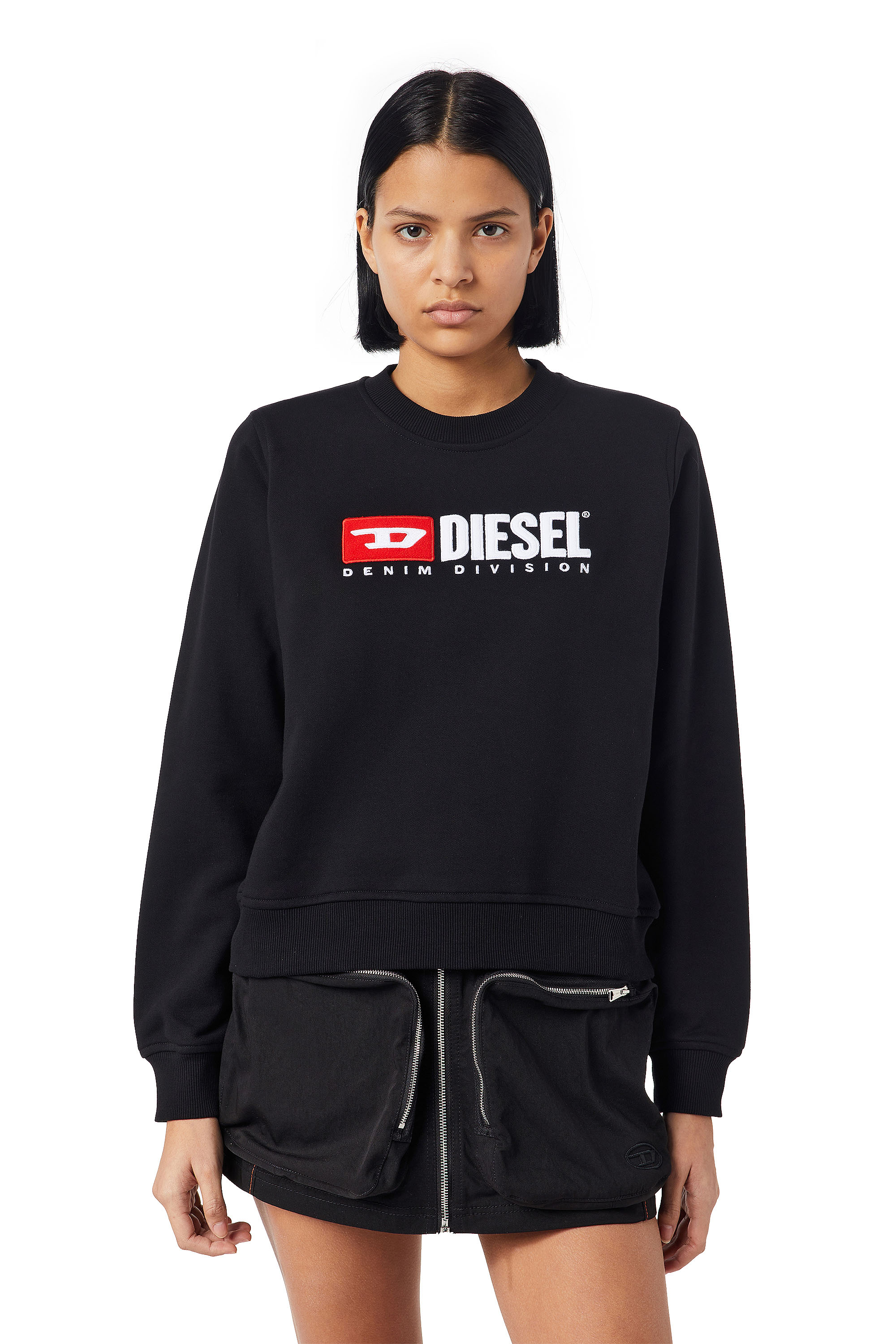 Diesel - F-REGGY-DIV, Woman's Denim Division sweatshirt in Black - 1