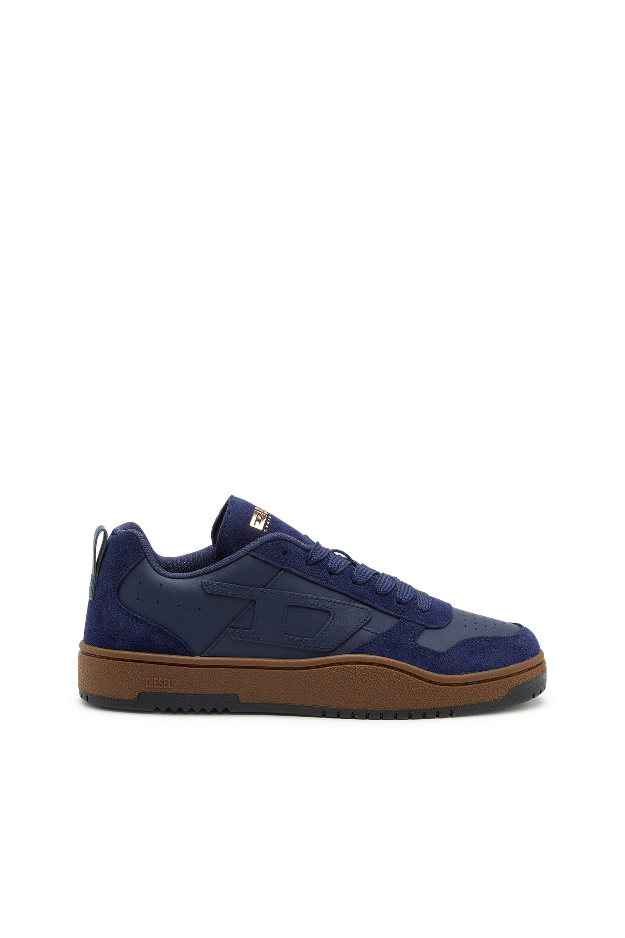 Diesel - S-UKIYO V2 LOW, Man's S-Ukiyo-Sneakers in leather and suede in Dark Blue - 1