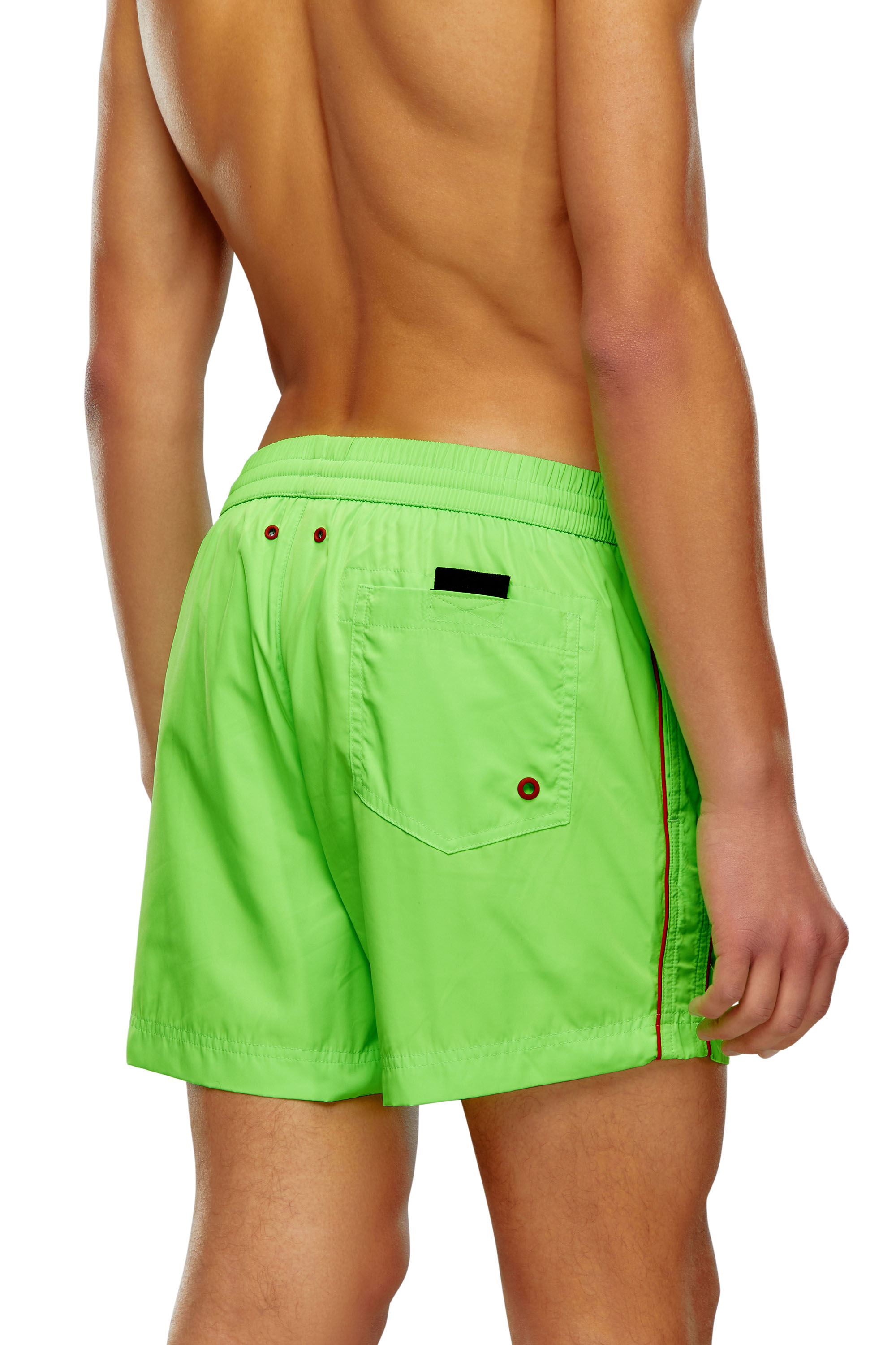 Diesel - BMBX-KEN-37, Man's Mid-length swim shorts with piping in Green - 3