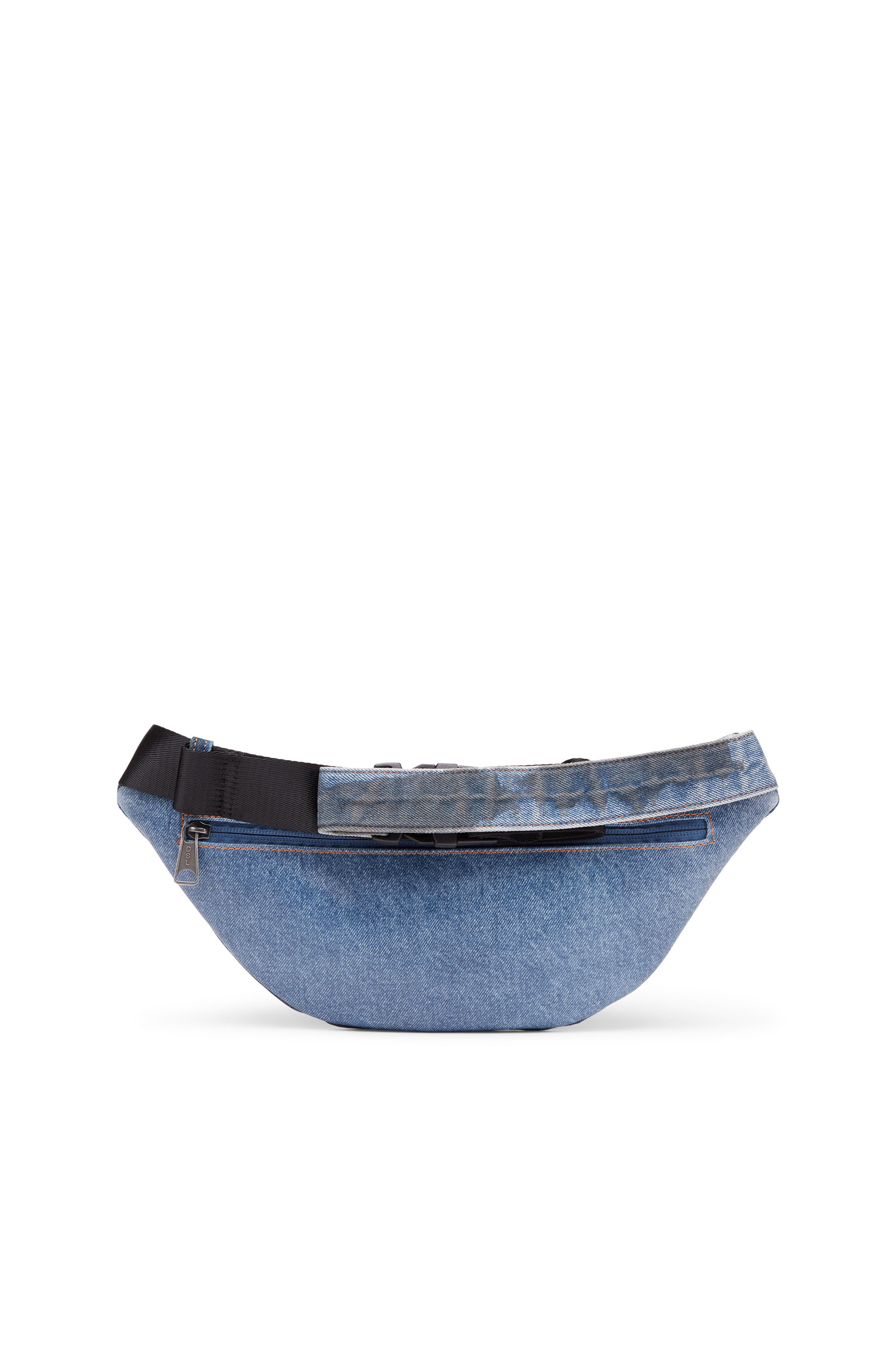 Diesel - RAVE BELTBAG, Unisex's Rave-Belt bag in coated denim in Blue - 2