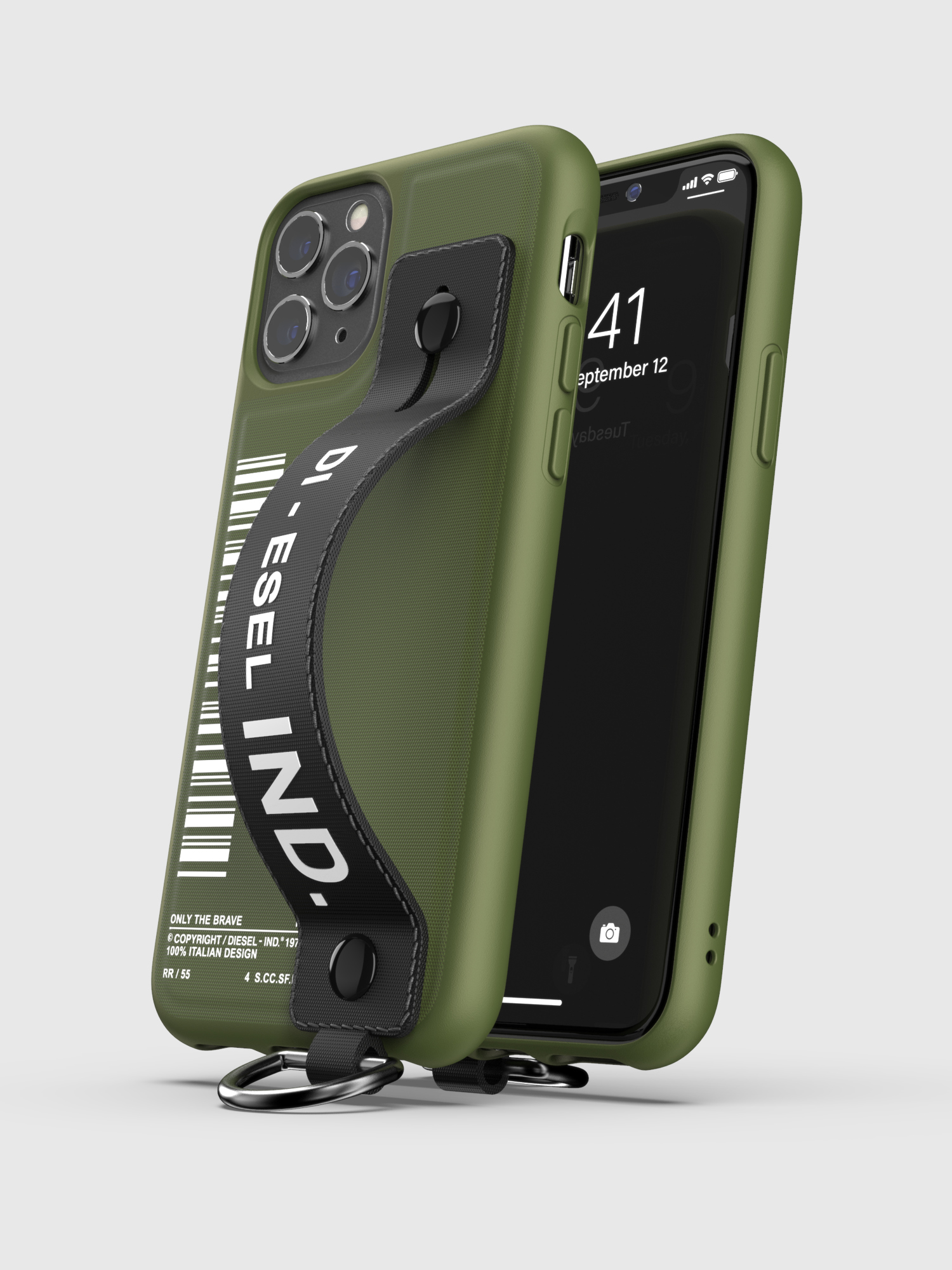 Diesel - 42008 STANDARD CASE, Unisex's Handstrap case for iPhone 11 Pro in Military Green - 3