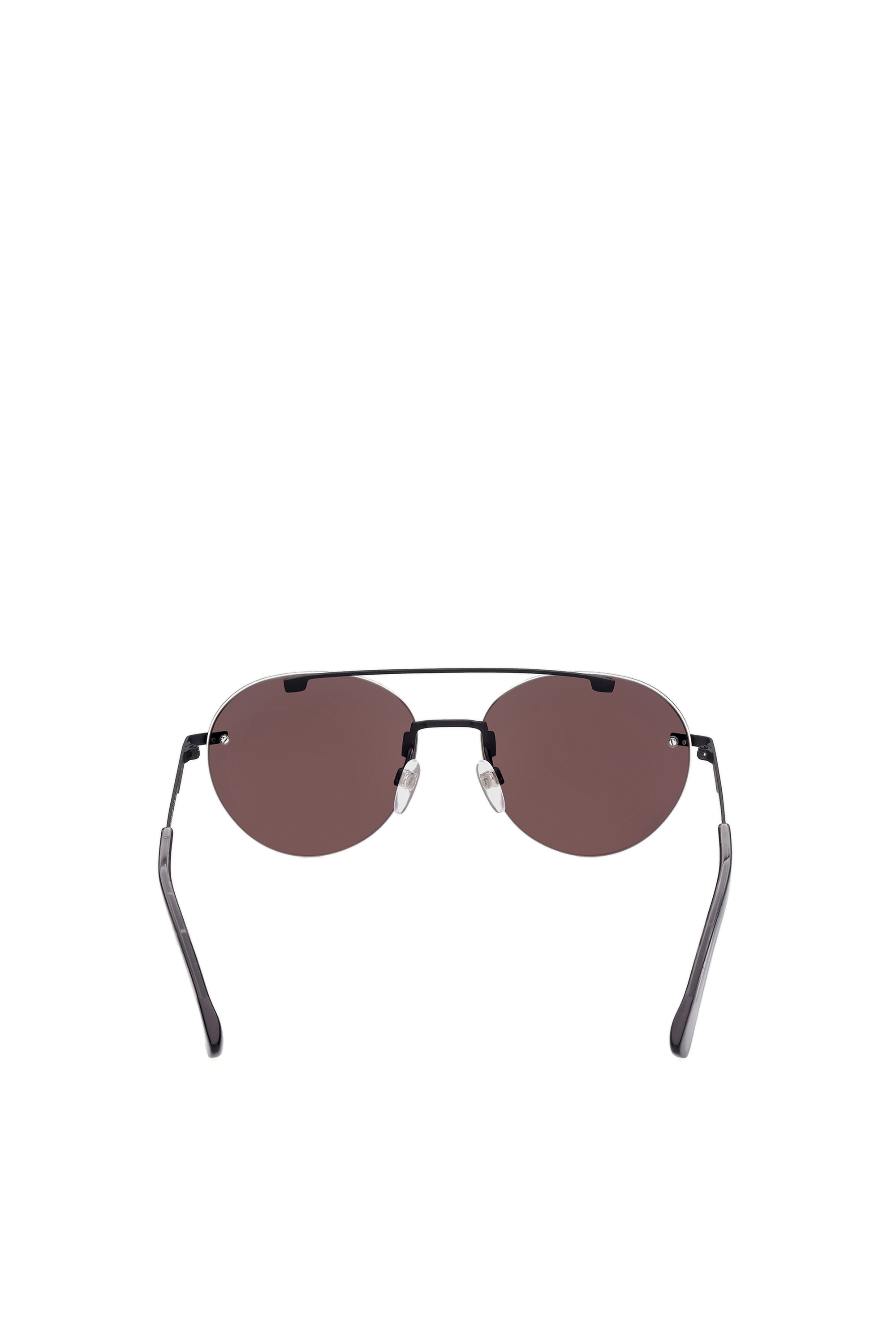 Diesel - DL0351, Unisex's Round sunglasses with lightweight metal construction in Black/Red - 4